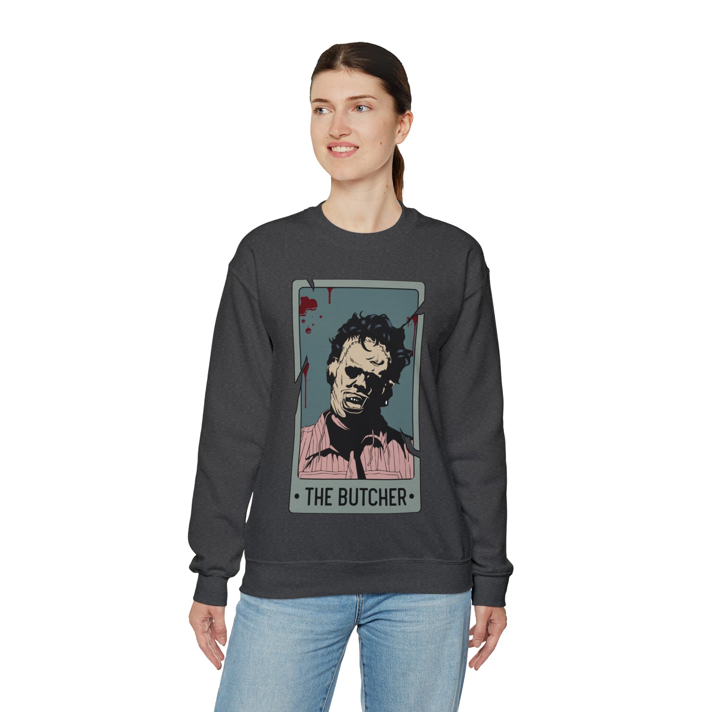 The Butcher Tarot Card Unisex Heavy Blend™ Crewneck Sweatshirt
