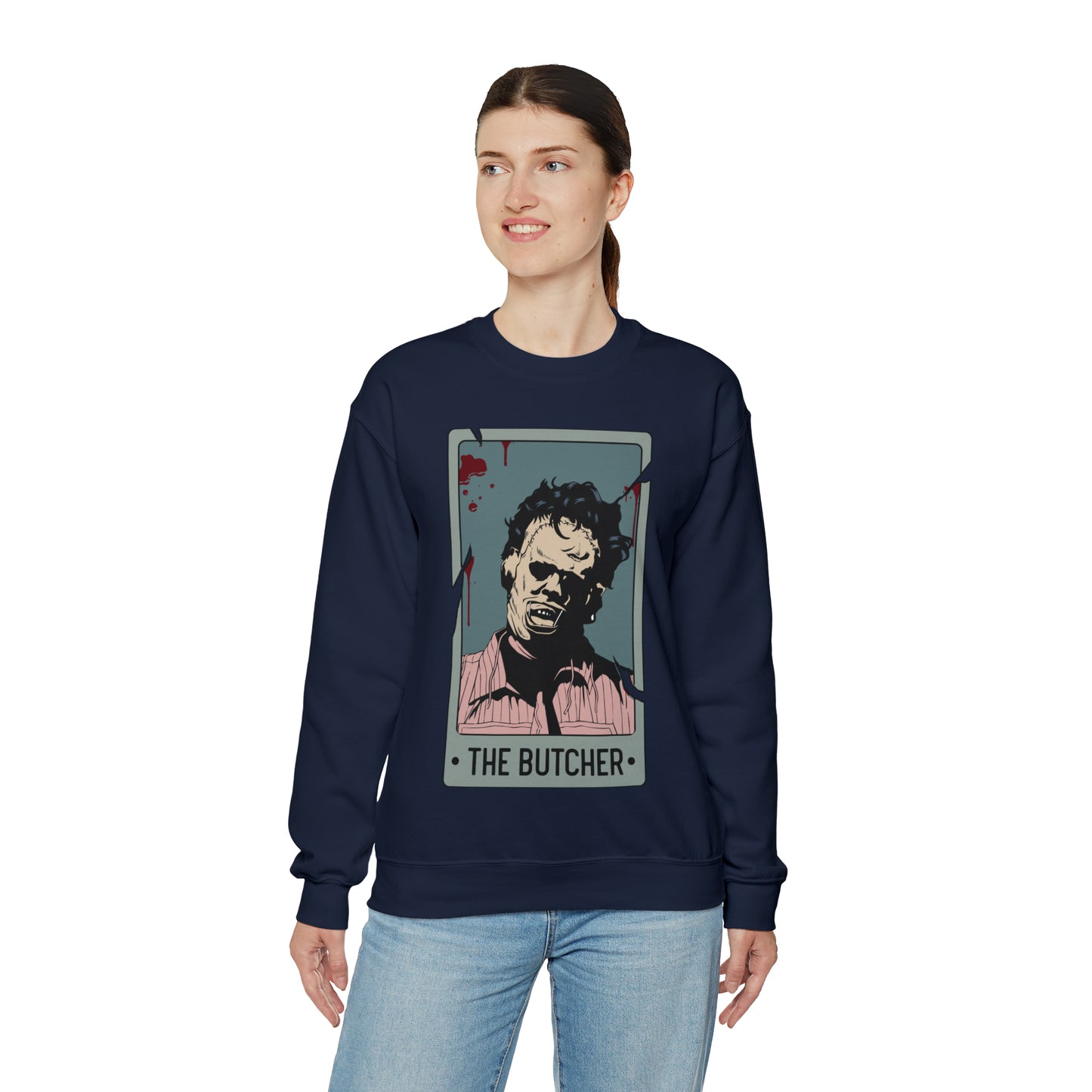 The Butcher Tarot Card Unisex Heavy Blend™ Crewneck Sweatshirt