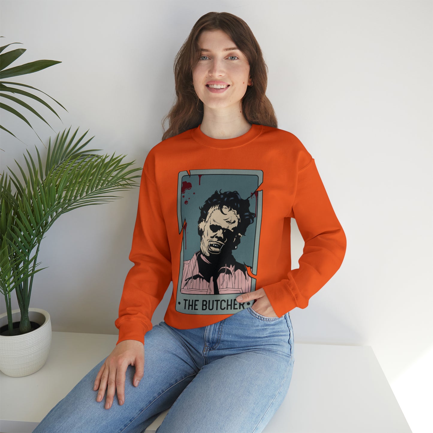 The Butcher Tarot Card Unisex Heavy Blend™ Crewneck Sweatshirt