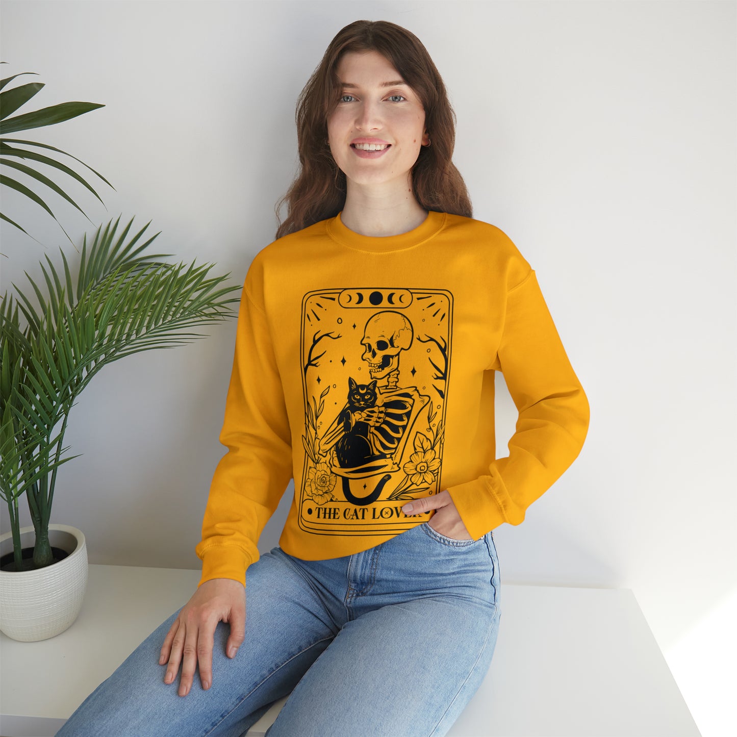 The Cat Lover Tarot Card Unisex Heavy Blend™ Crewneck Sweatshirt