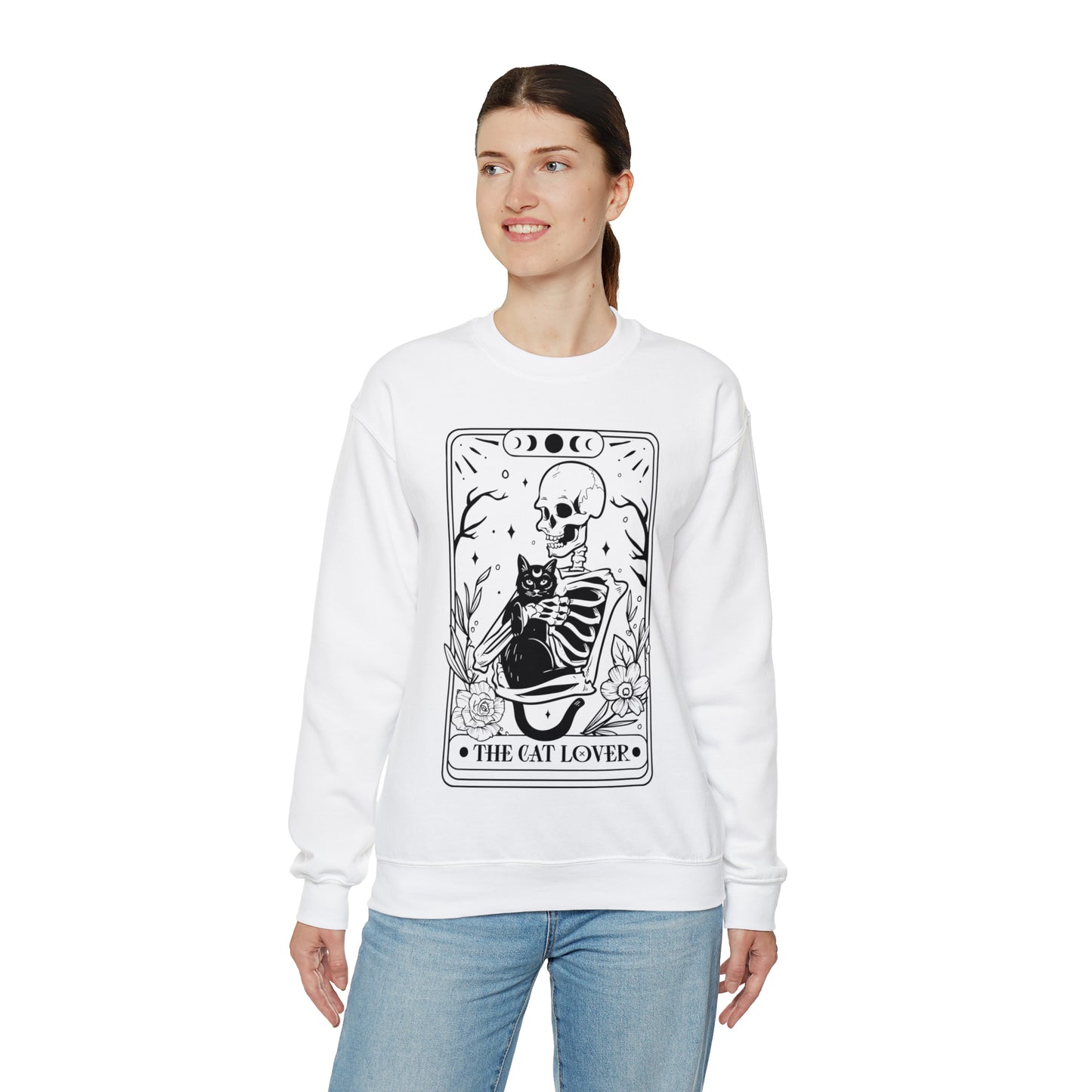 The Cat Lover Tarot Card Unisex Heavy Blend™ Crewneck Sweatshirt