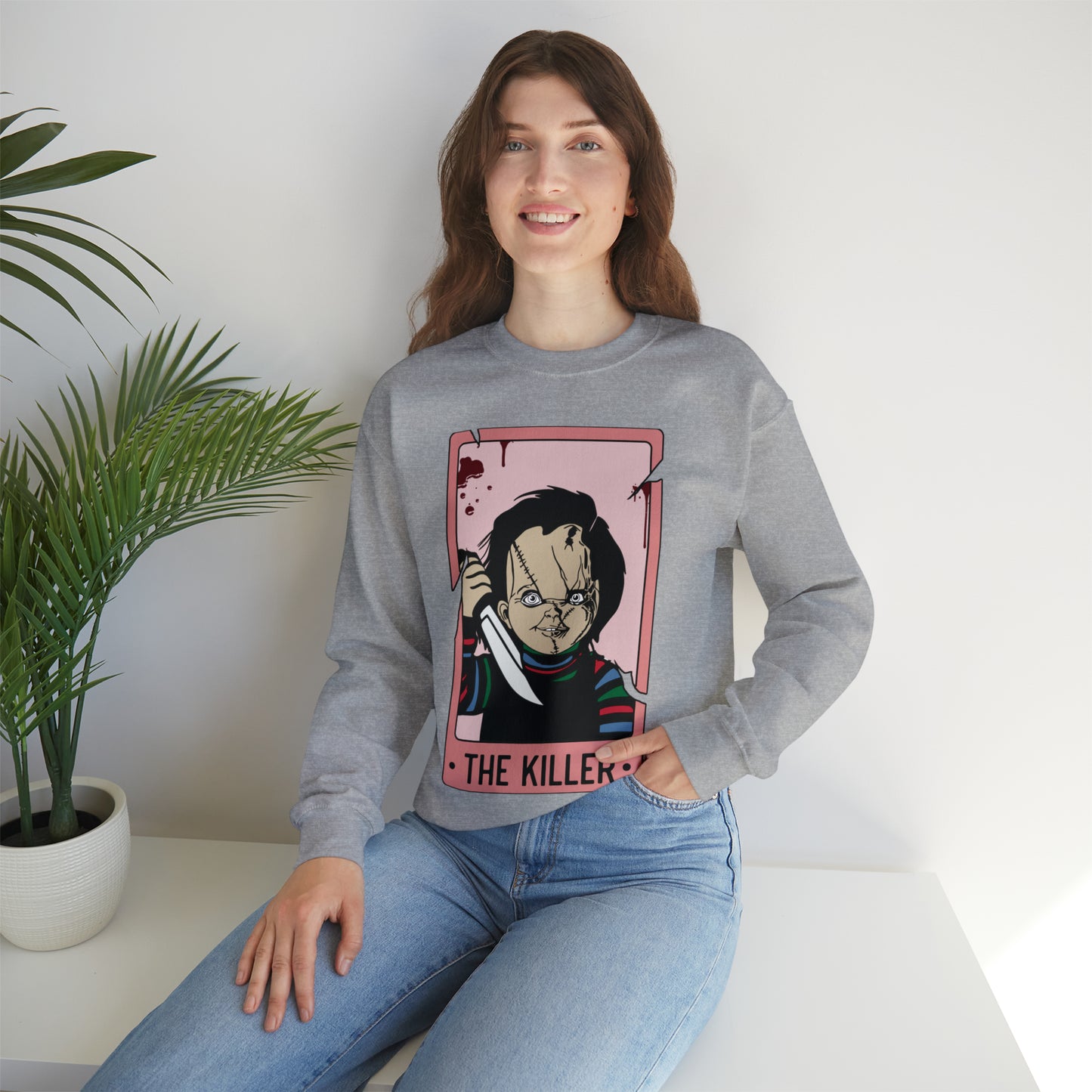 The Killer Tarot Card Unisex Heavy Blend™ Crewneck Sweatshirt