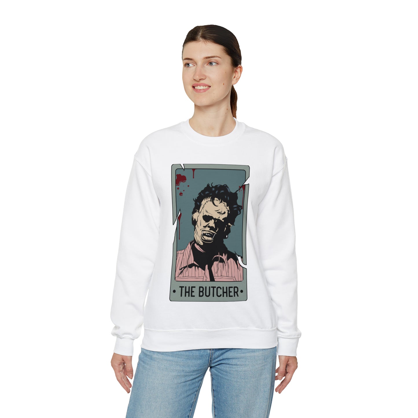 The Butcher Tarot Card Unisex Heavy Blend™ Crewneck Sweatshirt
