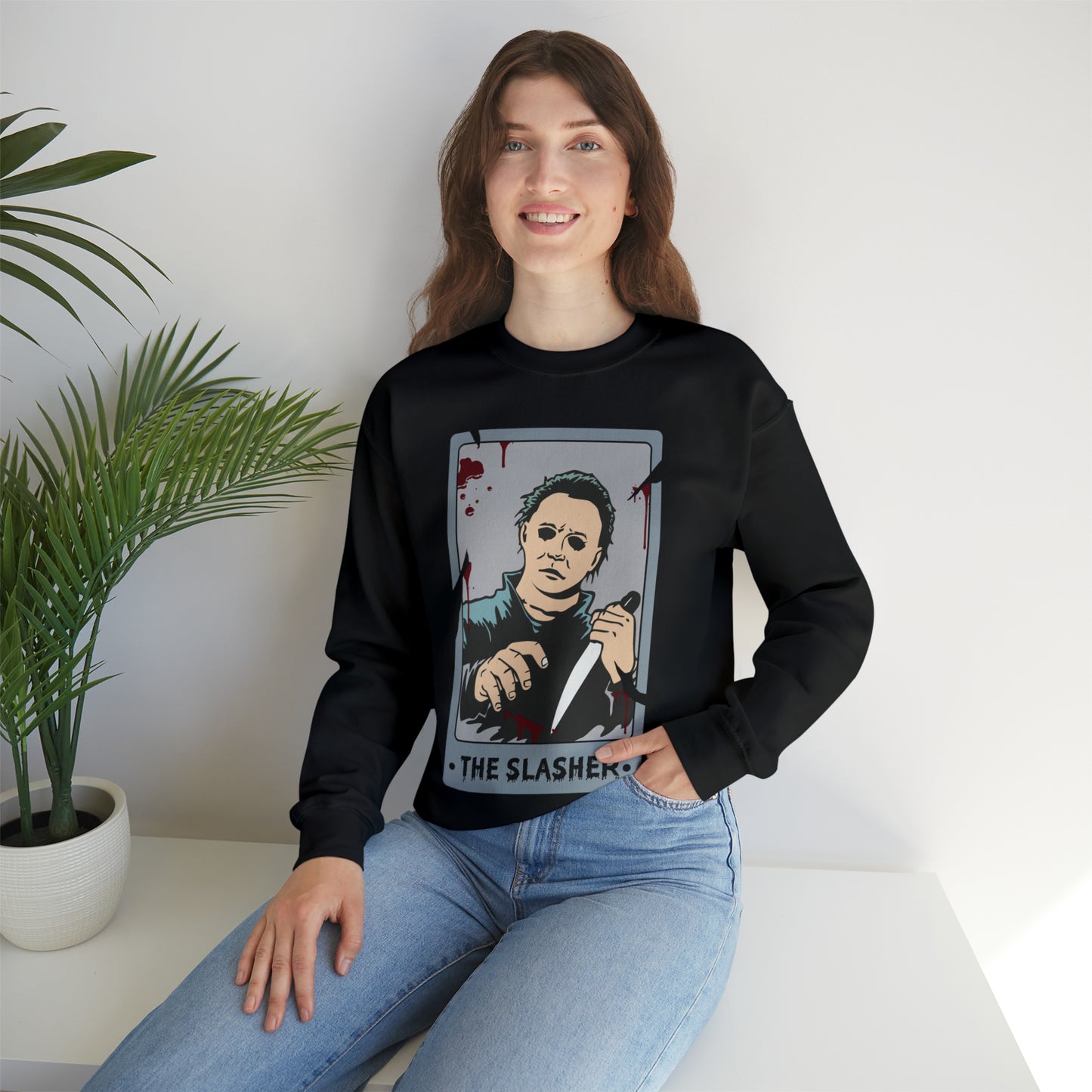 The Slasher Tarot Card Unisex Heavy Blend™ Crewneck Sweatshirt