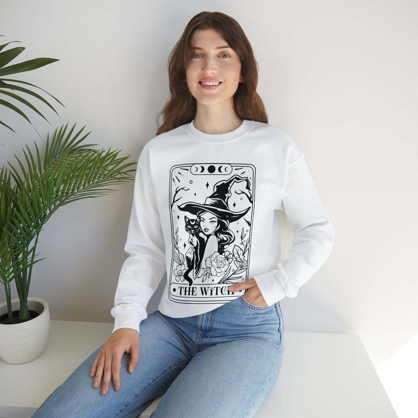 The Witch Tarot Card Unisex Heavy Blend™ Crewneck Sweatshirt