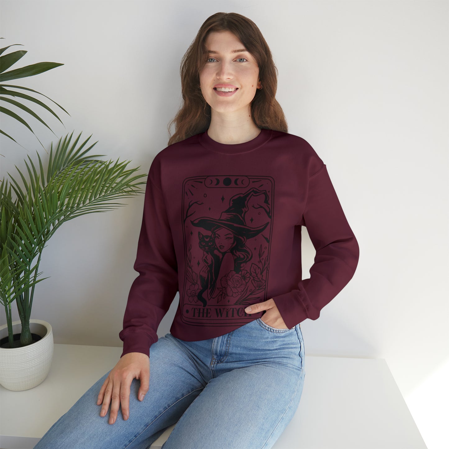 The Witch Tarot Card Unisex Heavy Blend™ Crewneck Sweatshirt