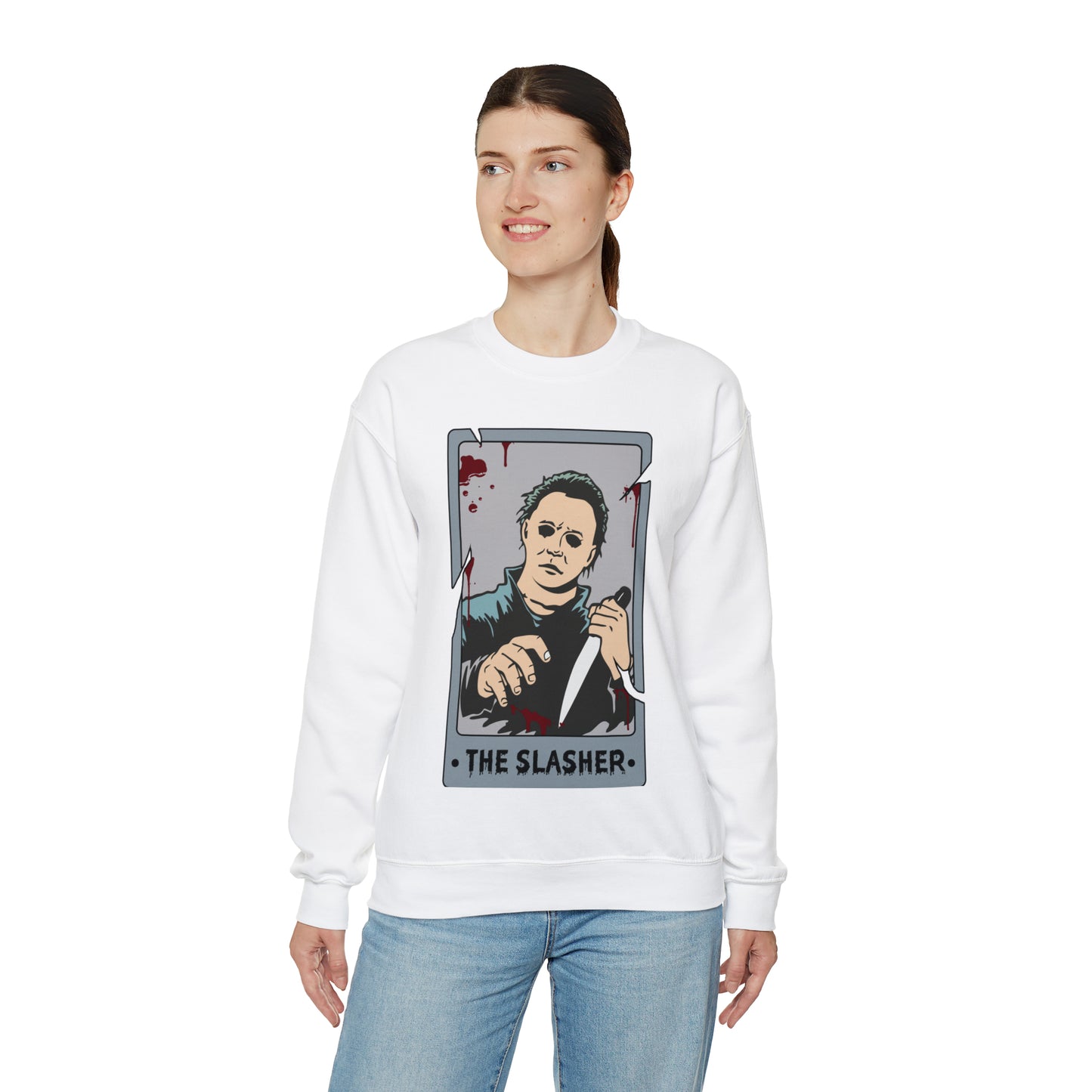 The Slasher Tarot Card Unisex Heavy Blend™ Crewneck Sweatshirt