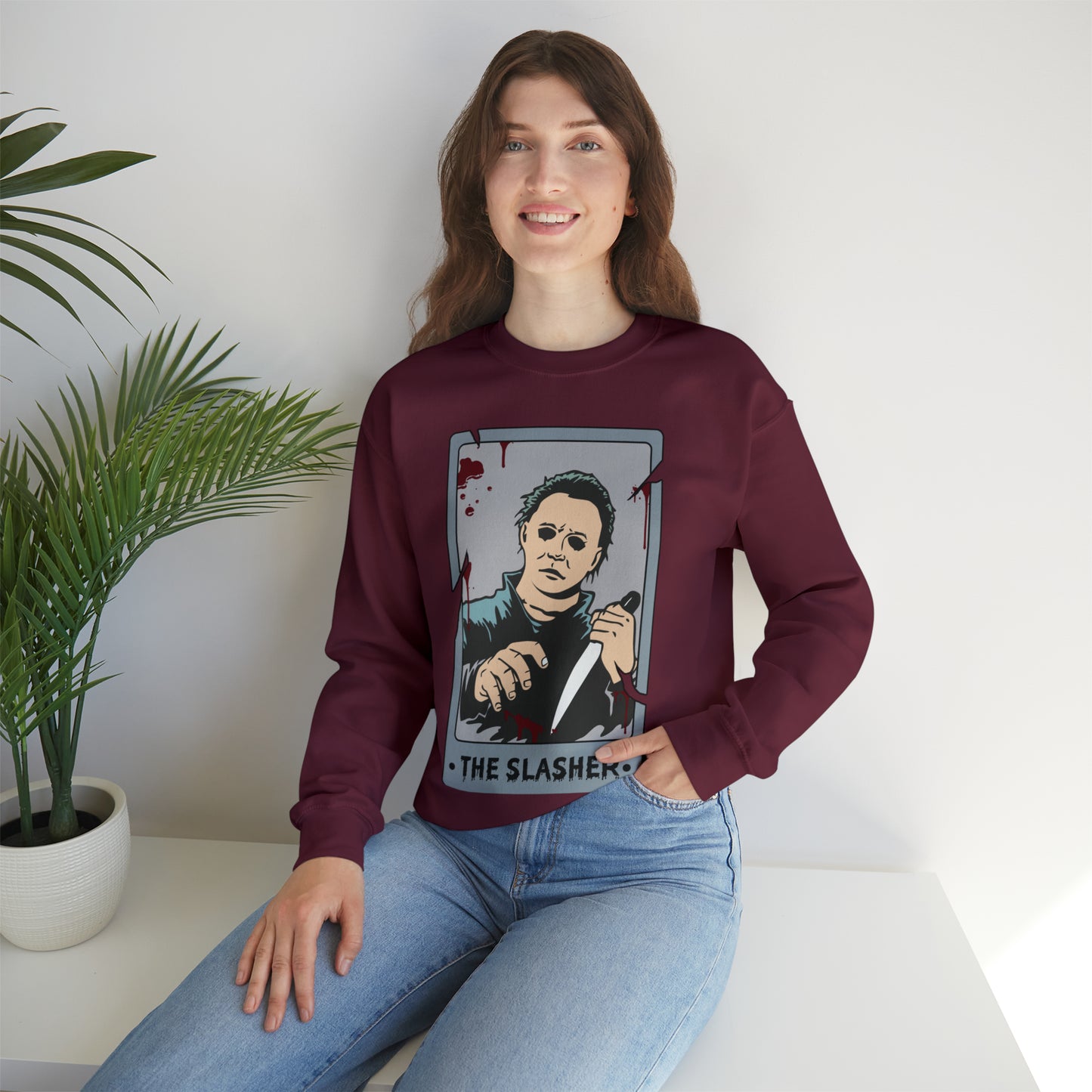 The Slasher Tarot Card Unisex Heavy Blend™ Crewneck Sweatshirt