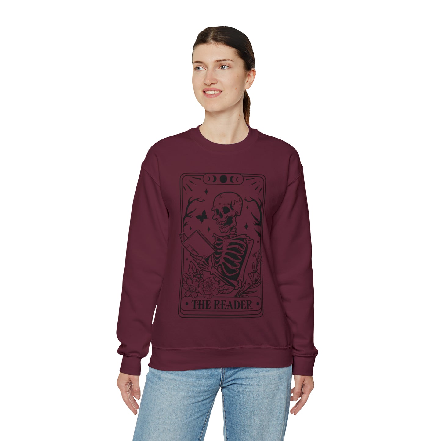 The Reader Tarot Card Unisex Heavy Blend™ Crewneck Sweatshirt