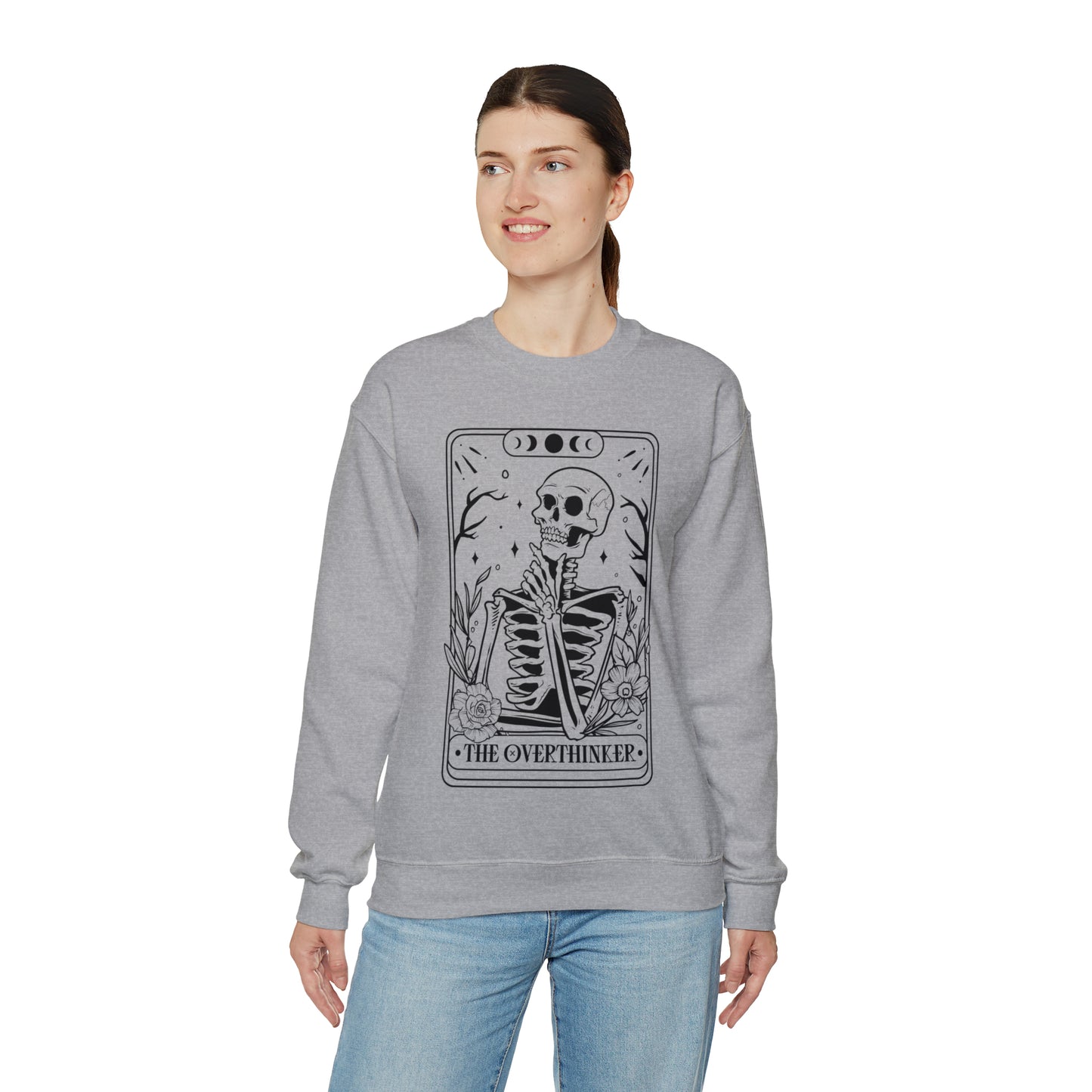 The Overthinker Tarot Card Unisex Heavy Blend™ Crewneck Sweatshirt