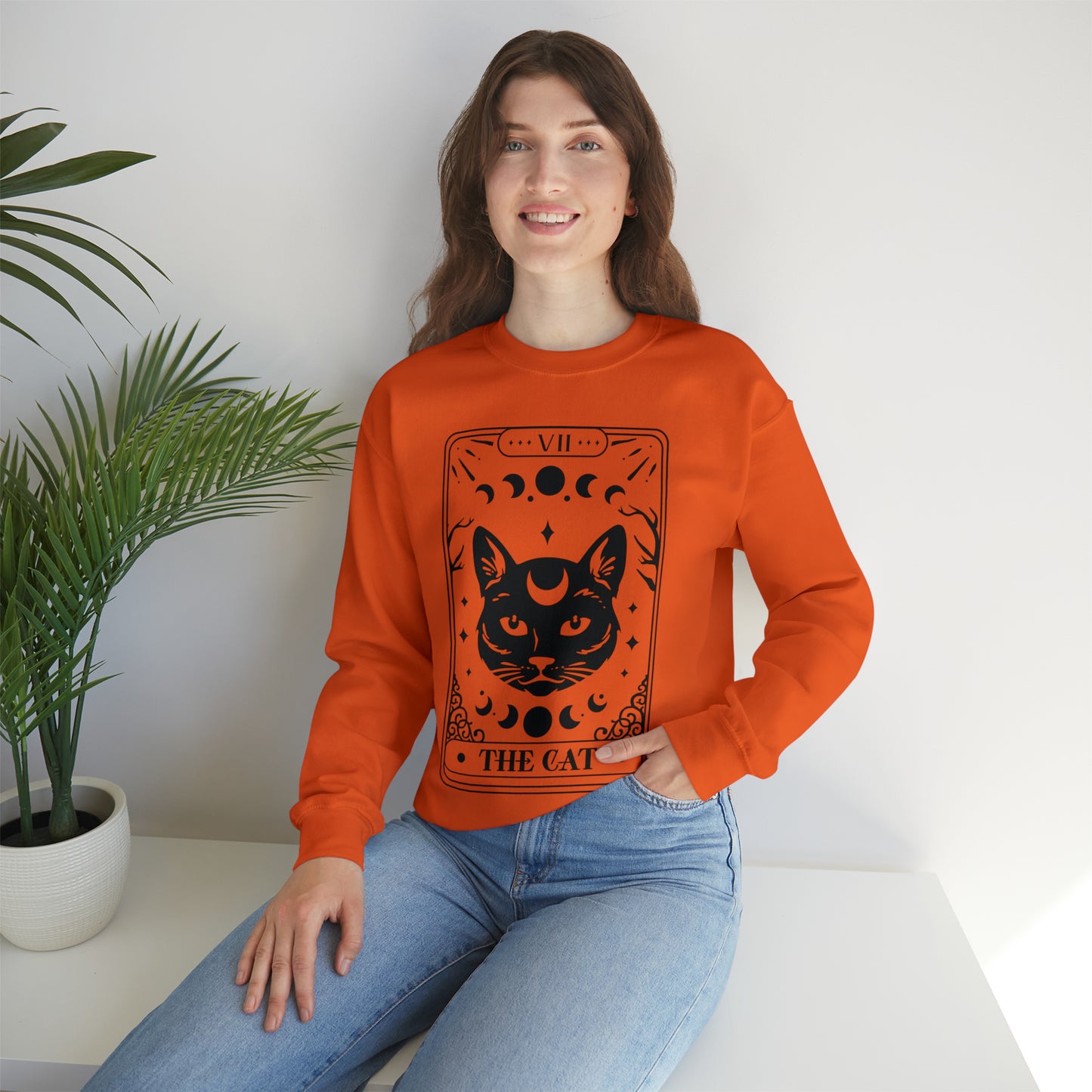 The Cat Tarot Card Unisex Heavy Blend™ Crewneck Sweatshirt