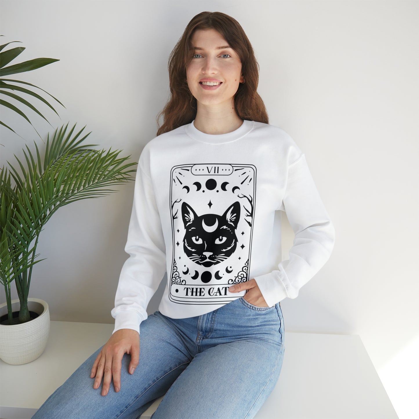 The Cat Tarot Card Unisex Heavy Blend™ Crewneck Sweatshirt