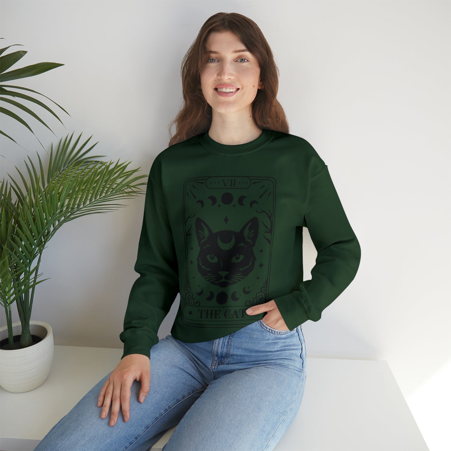 The Cat Tarot Card Unisex Heavy Blend™ Crewneck Sweatshirt