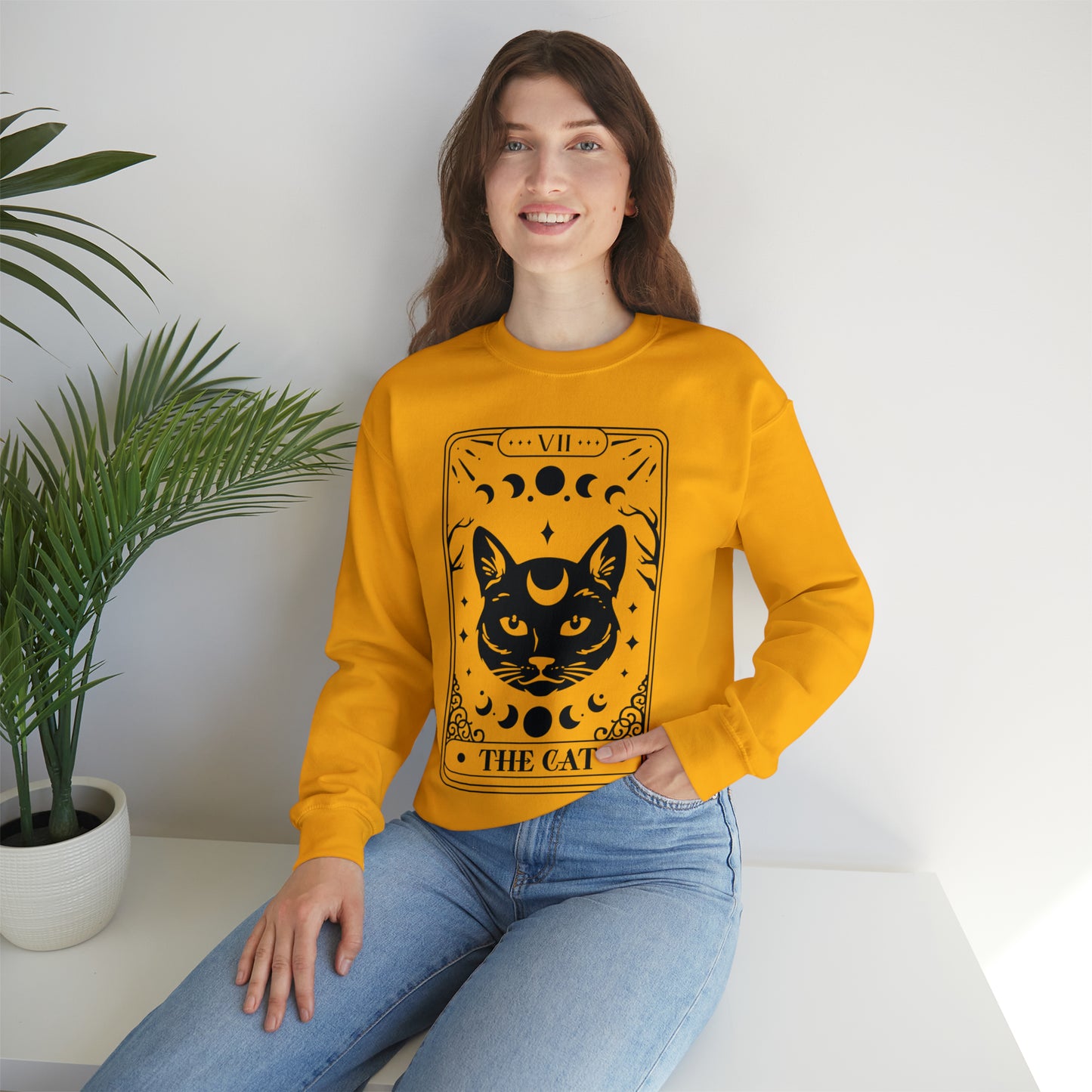 The Cat Tarot Card Unisex Heavy Blend™ Crewneck Sweatshirt