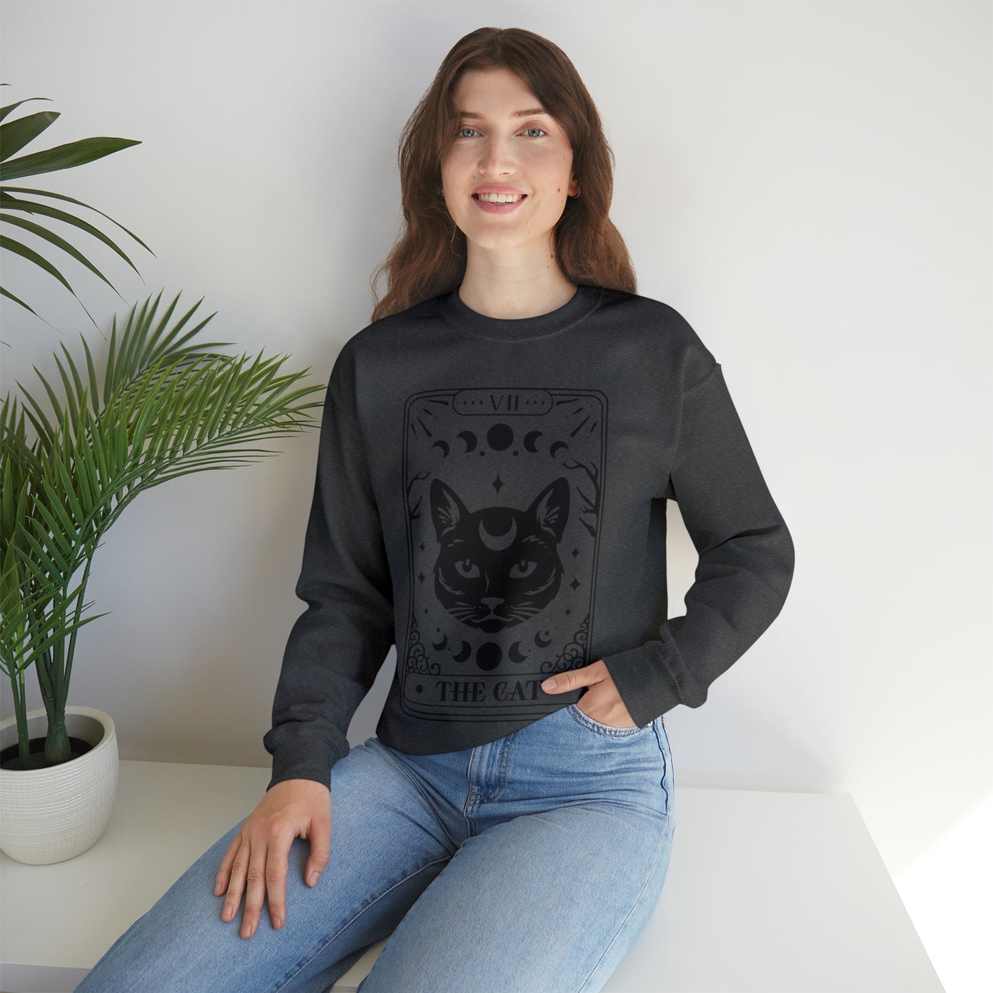 The Cat Tarot Card Unisex Heavy Blend™ Crewneck Sweatshirt