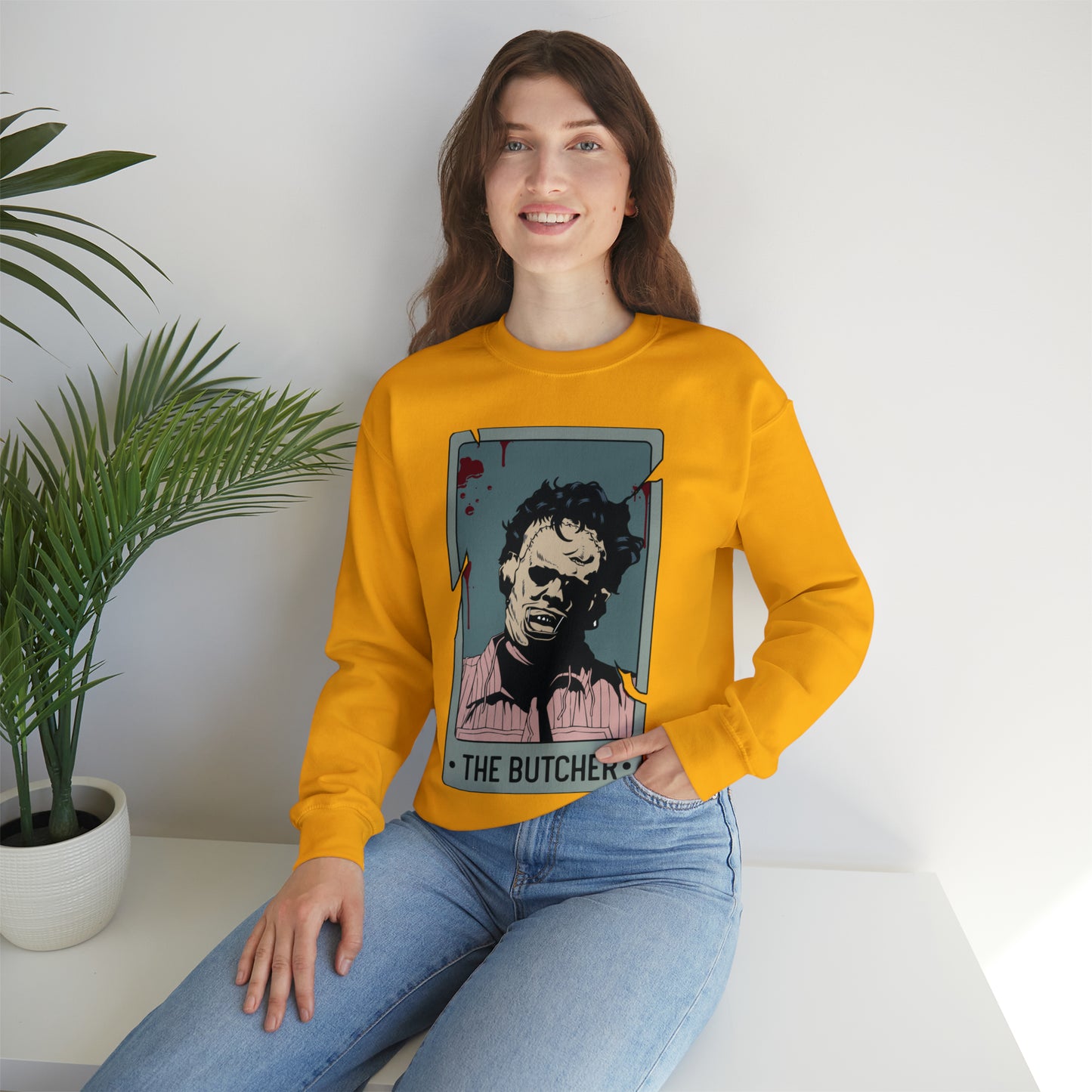 The Butcher Tarot Card Unisex Heavy Blend™ Crewneck Sweatshirt