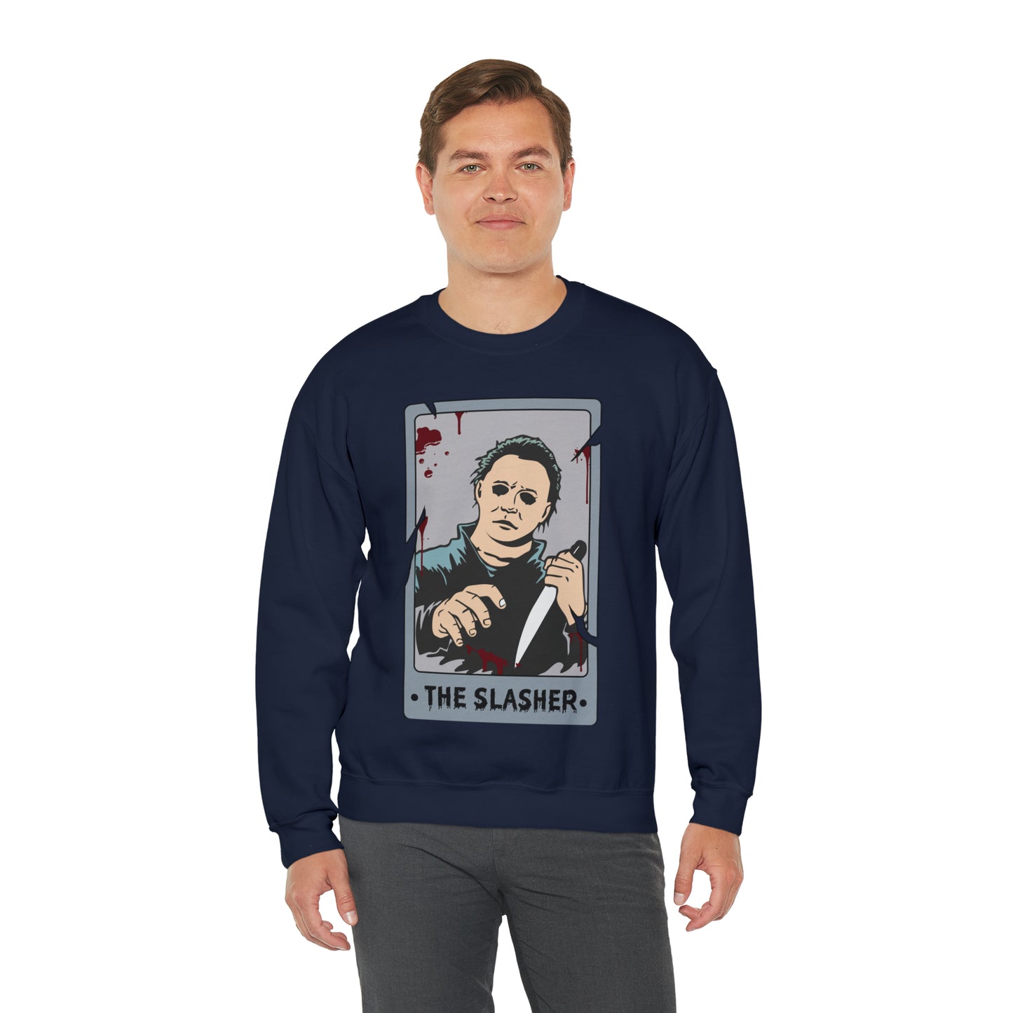 The Slasher Tarot Card Unisex Heavy Blend™ Crewneck Sweatshirt