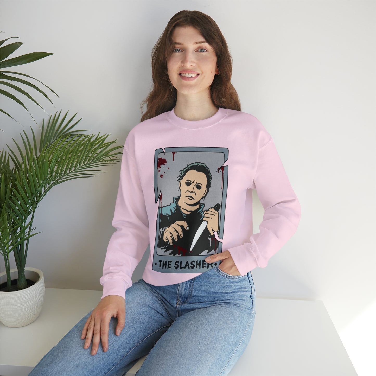 The Slasher Tarot Card Unisex Heavy Blend™ Crewneck Sweatshirt