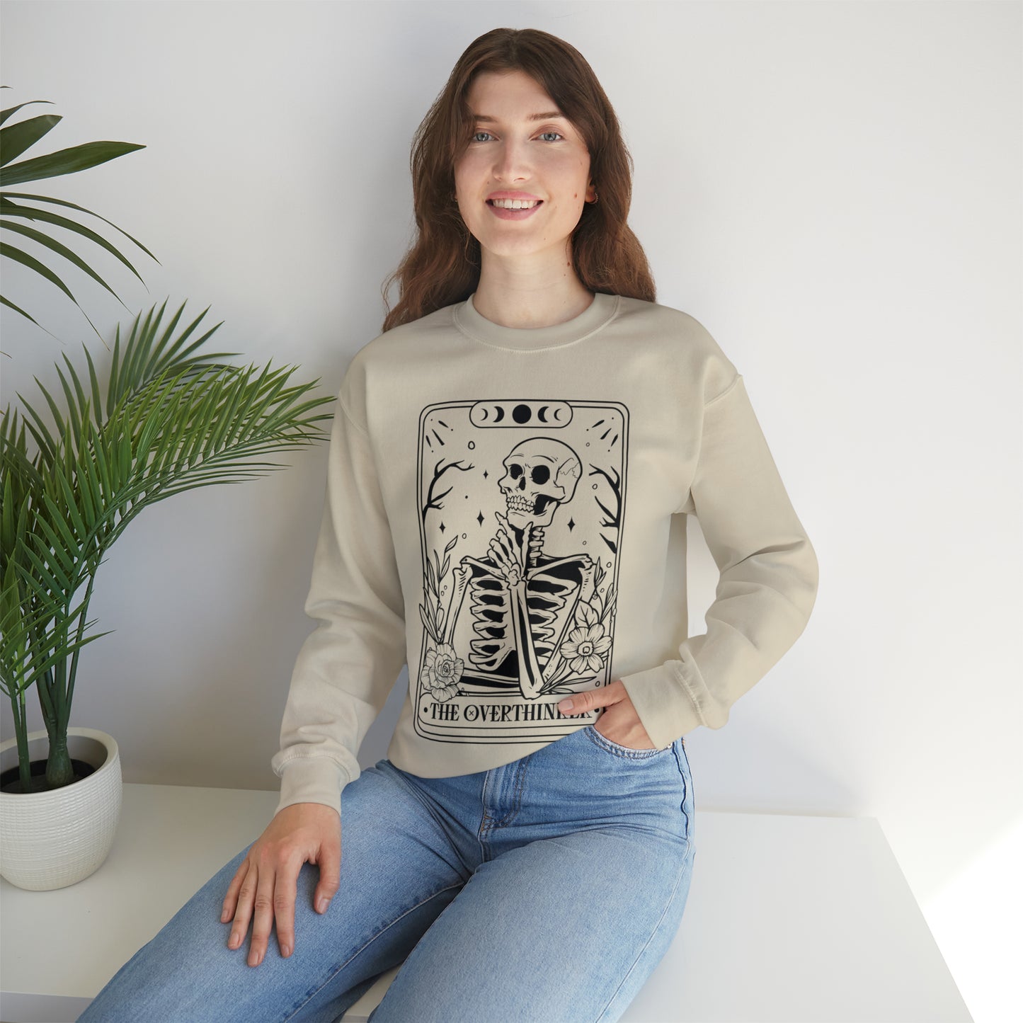 The Overthinker Tarot Card Unisex Heavy Blend™ Crewneck Sweatshirt