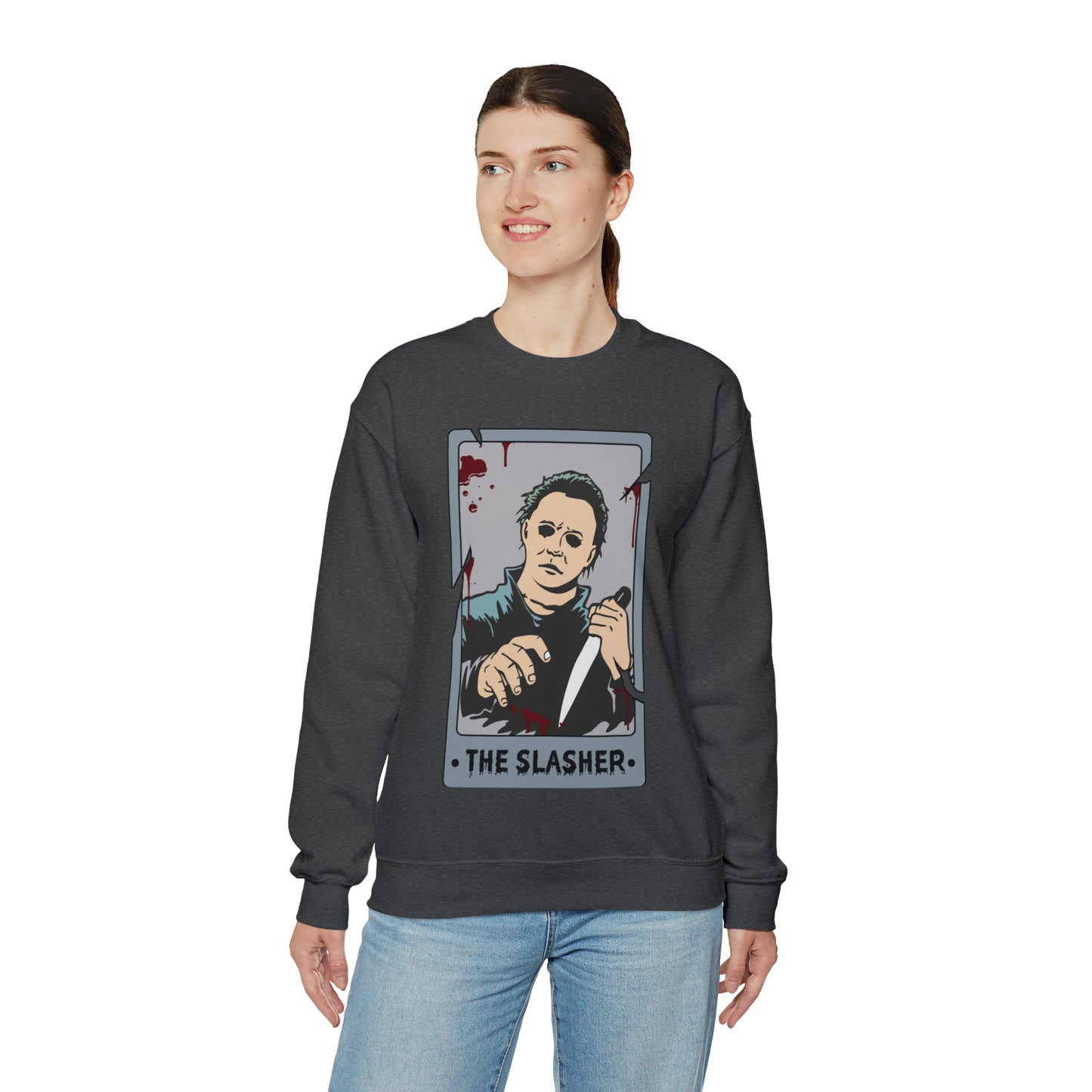 The Slasher Tarot Card Unisex Heavy Blend™ Crewneck Sweatshirt