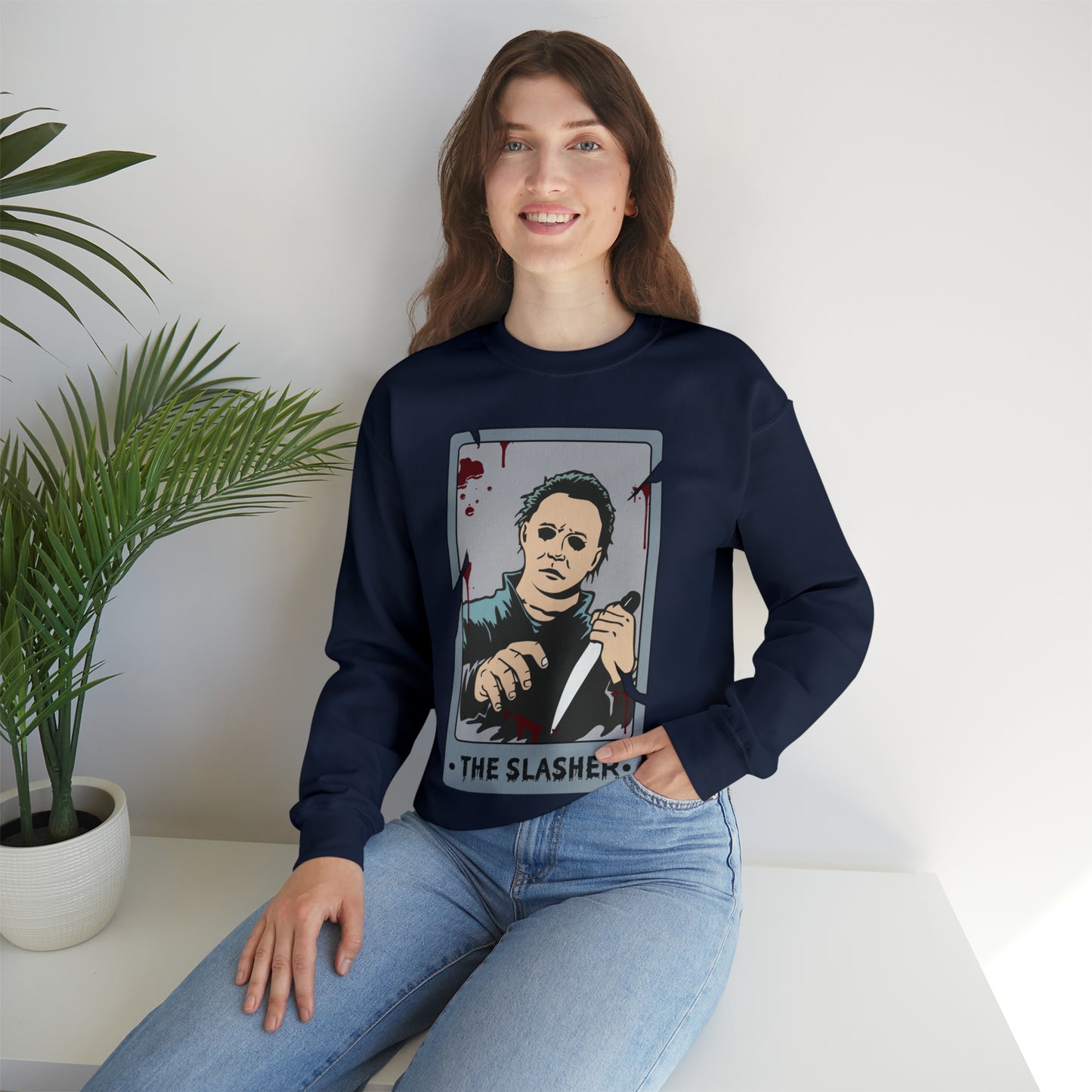 The Slasher Tarot Card Unisex Heavy Blend™ Crewneck Sweatshirt