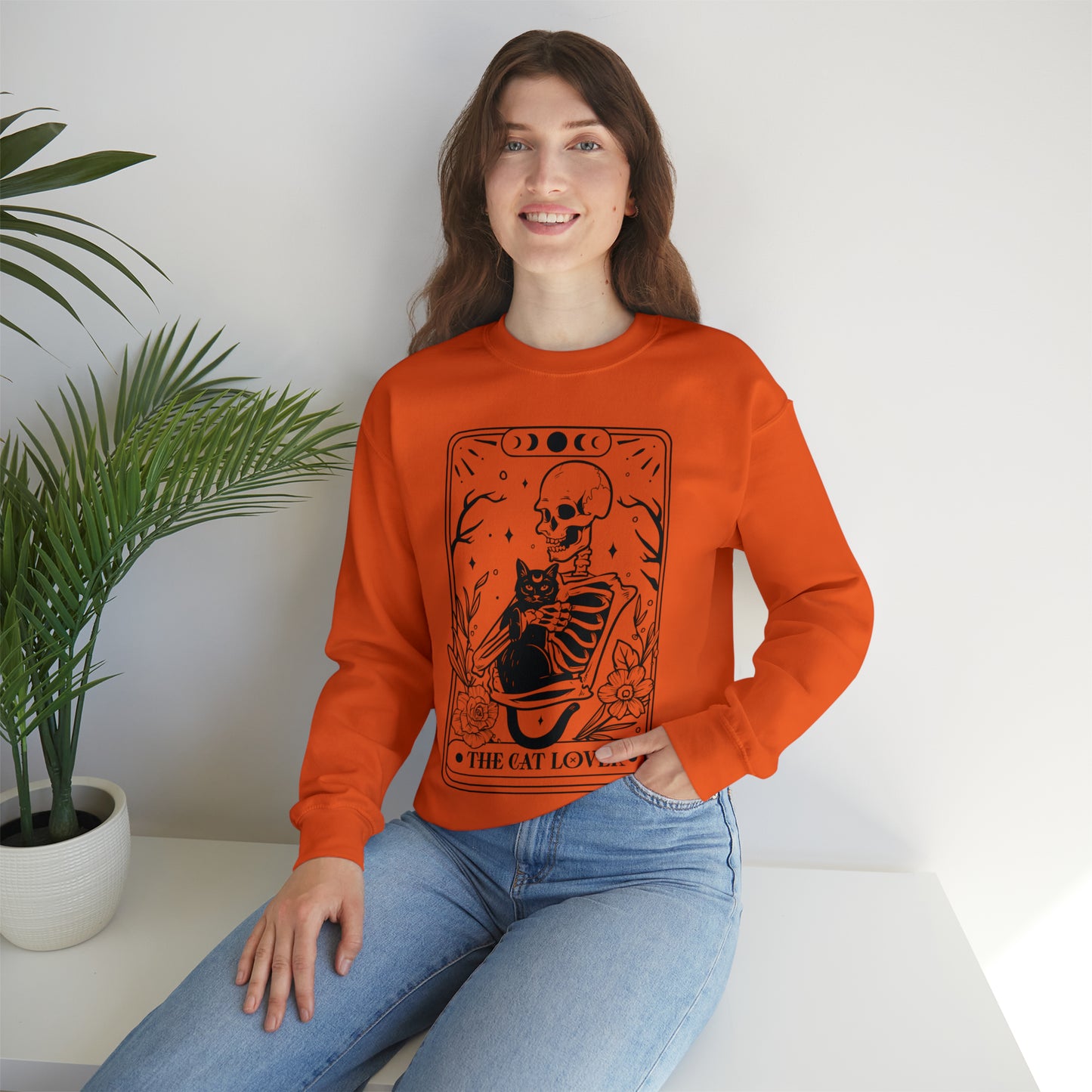 The Cat Lover Tarot Card Unisex Heavy Blend™ Crewneck Sweatshirt