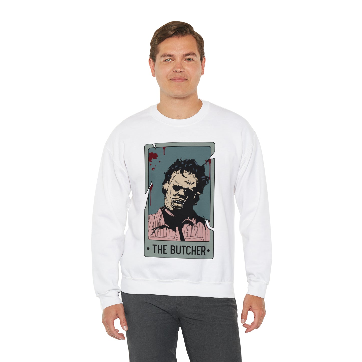 The Butcher Tarot Card Unisex Heavy Blend™ Crewneck Sweatshirt