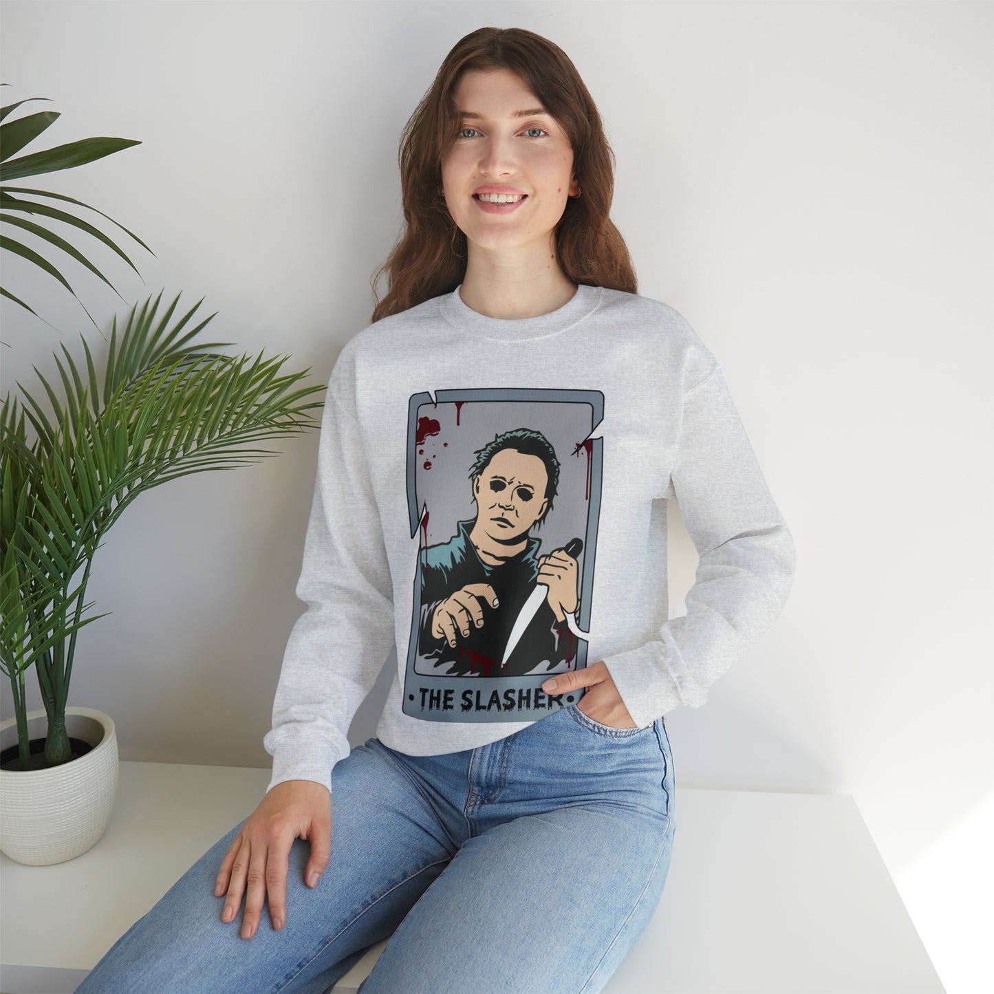 The Slasher Tarot Card Unisex Heavy Blend™ Crewneck Sweatshirt