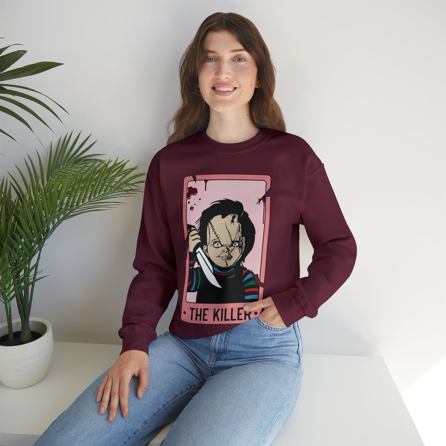 The Killer Tarot Card Unisex Heavy Blend™ Crewneck Sweatshirt