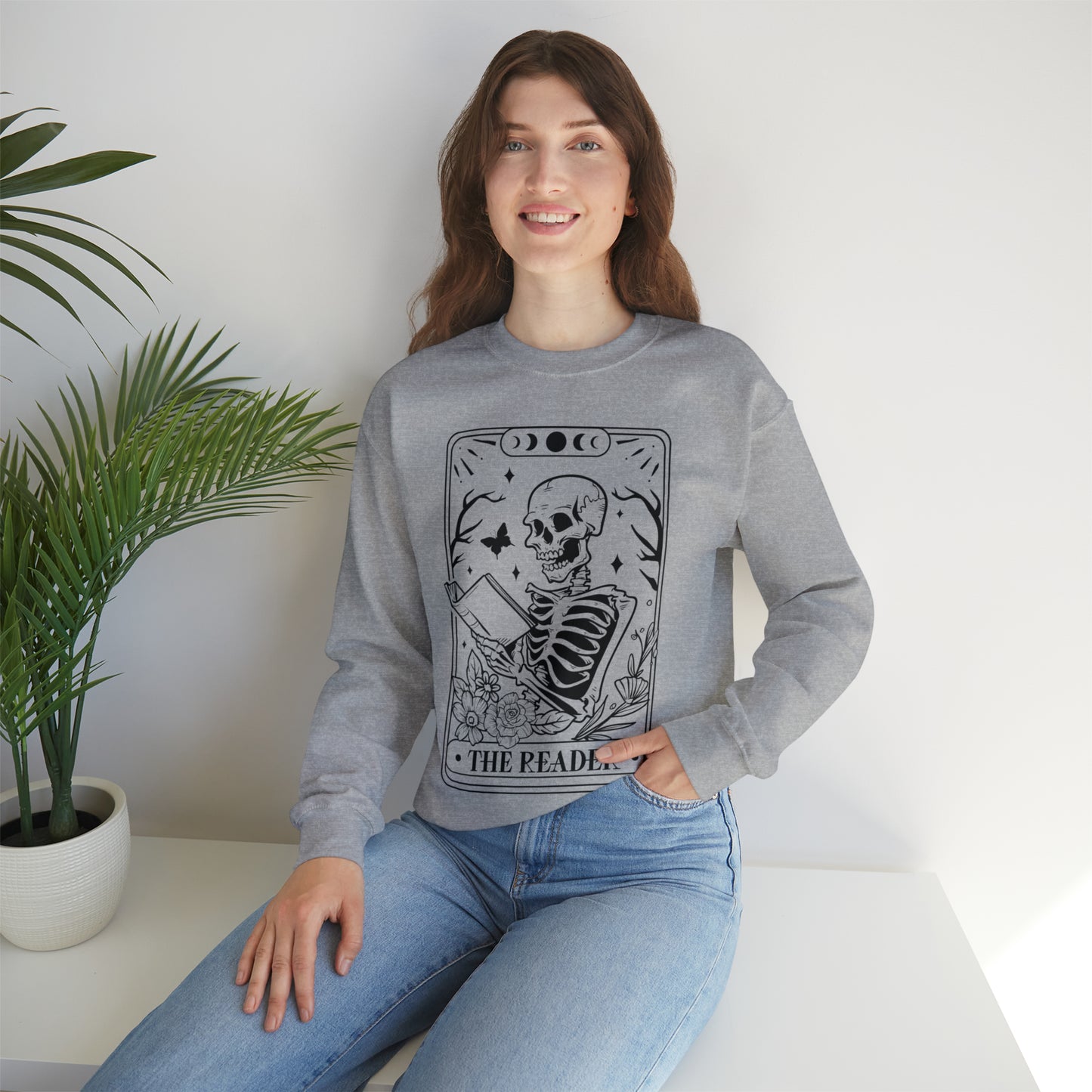 The Reader Tarot Card Unisex Heavy Blend™ Crewneck Sweatshirt