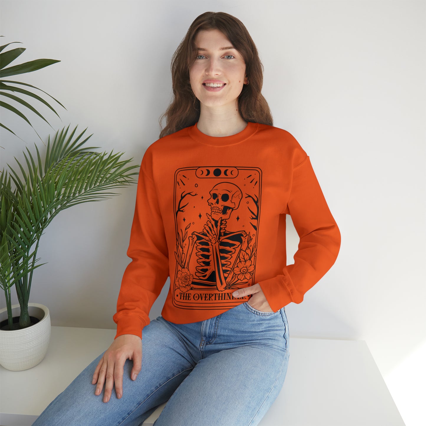 The Overthinker Tarot Card Unisex Heavy Blend™ Crewneck Sweatshirt