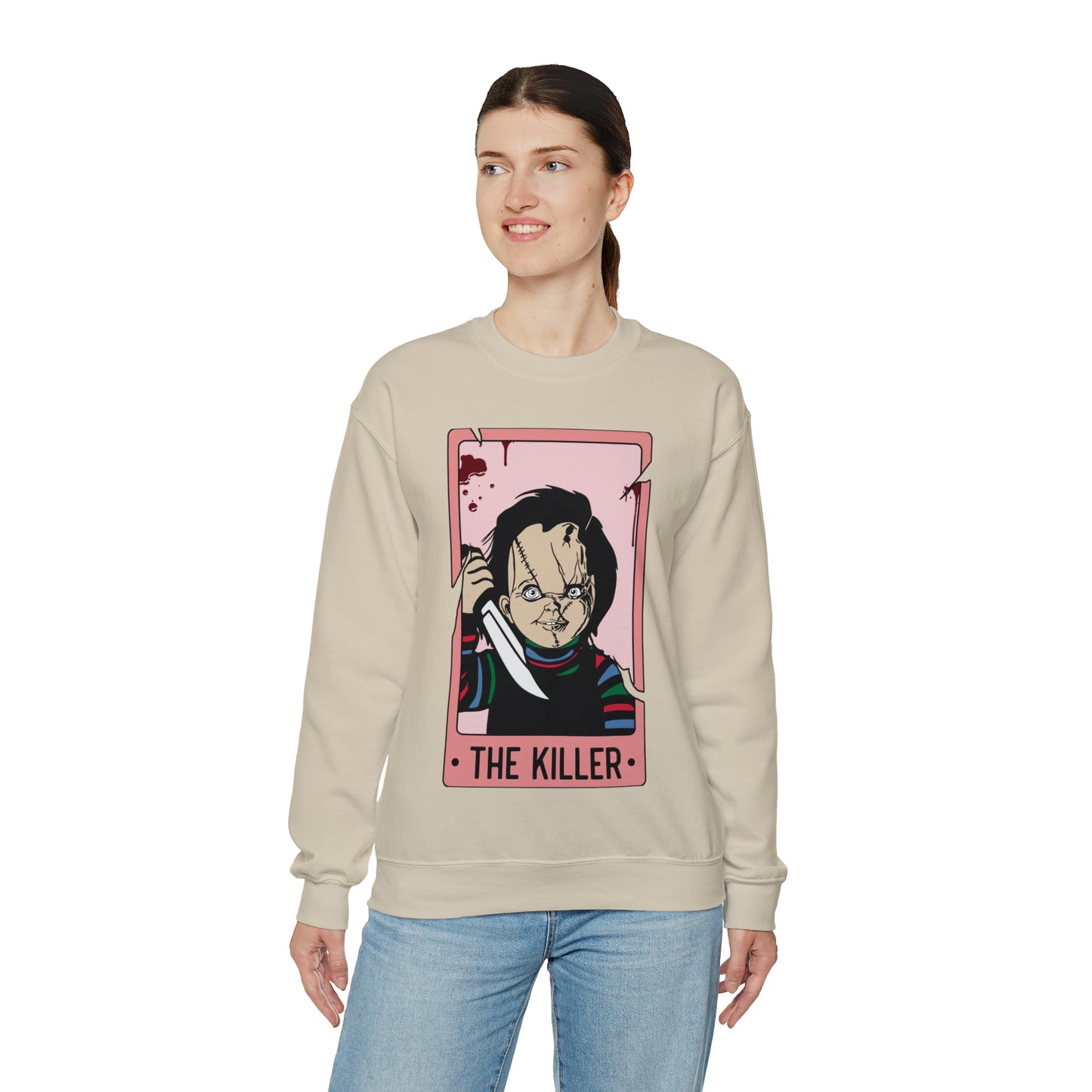 The Killer Tarot Card Unisex Heavy Blend™ Crewneck Sweatshirt