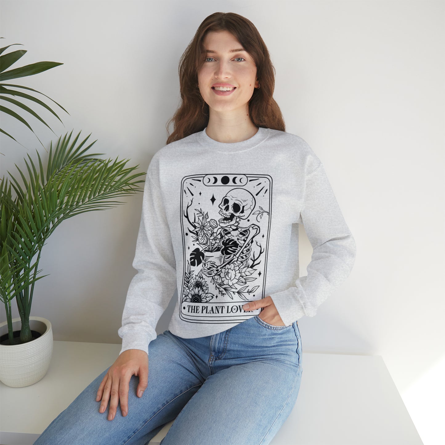 The Plant Lover Tarot Card Unisex Heavy Blend™ Crewneck Sweatshirt
