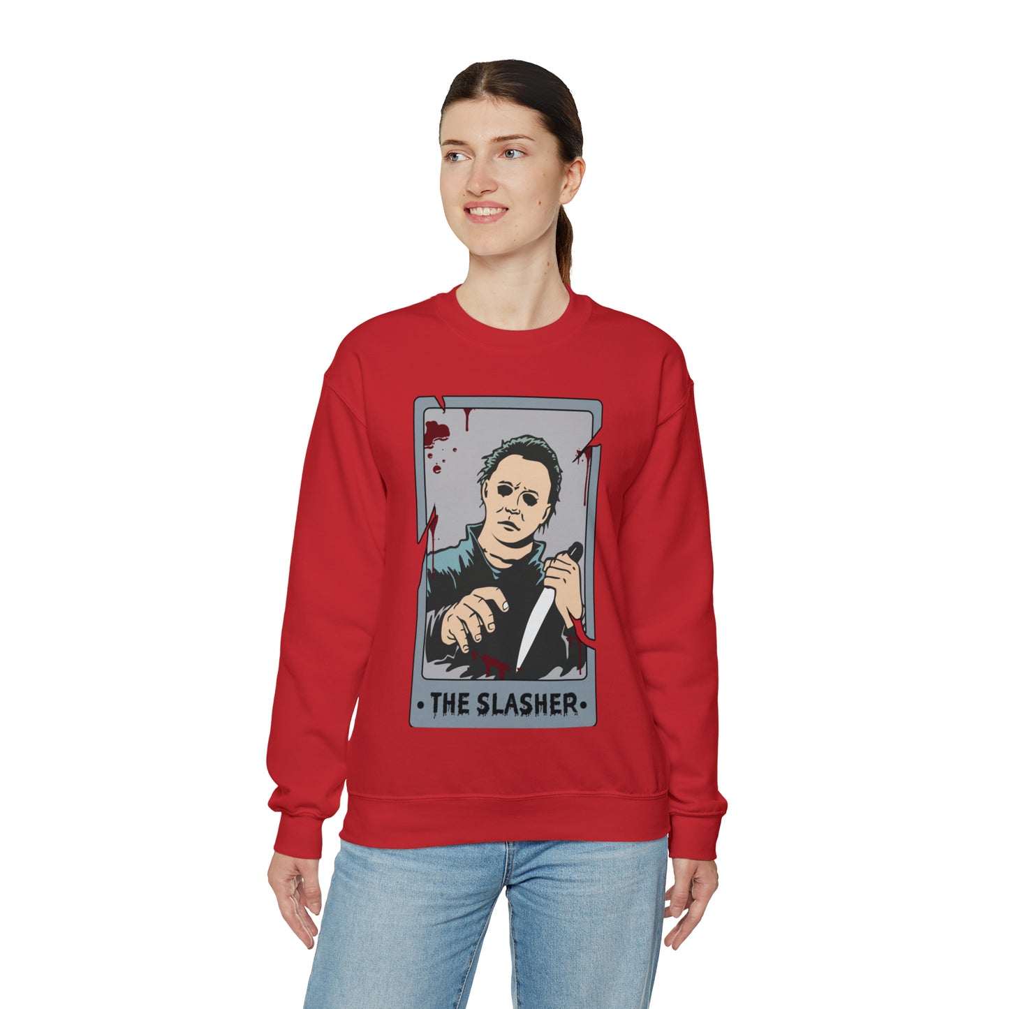 The Slasher Tarot Card Unisex Heavy Blend™ Crewneck Sweatshirt