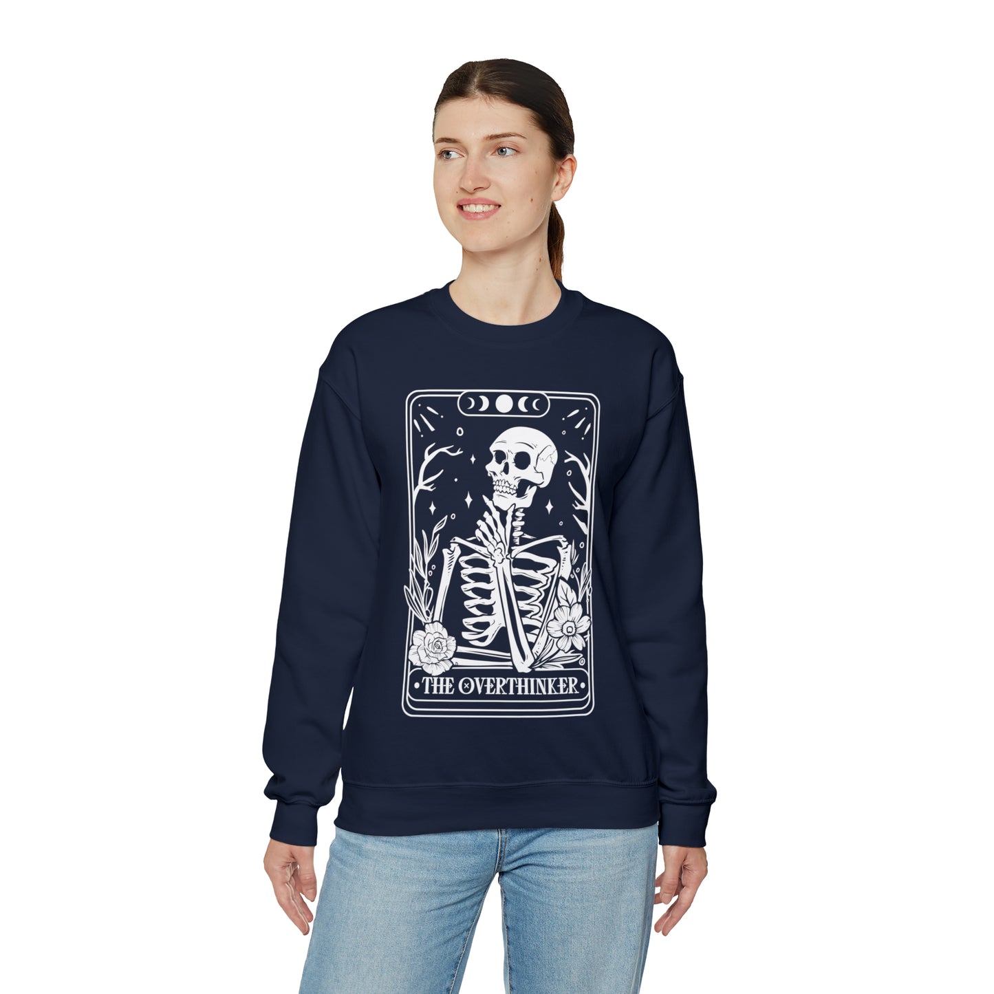 The Overthinker Tarot Card Unisex Heavy Blend™ Crewneck Sweatshirt