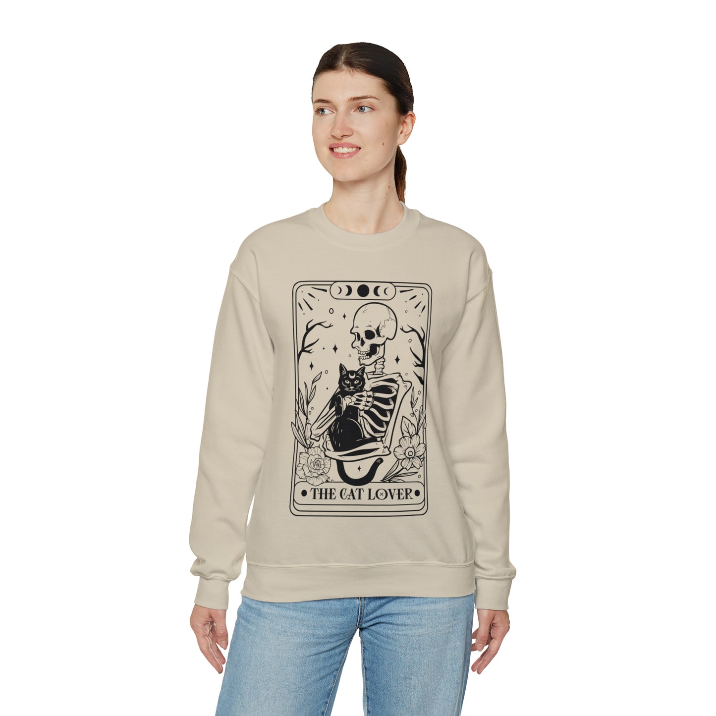 The Cat Lover Tarot Card Unisex Heavy Blend™ Crewneck Sweatshirt