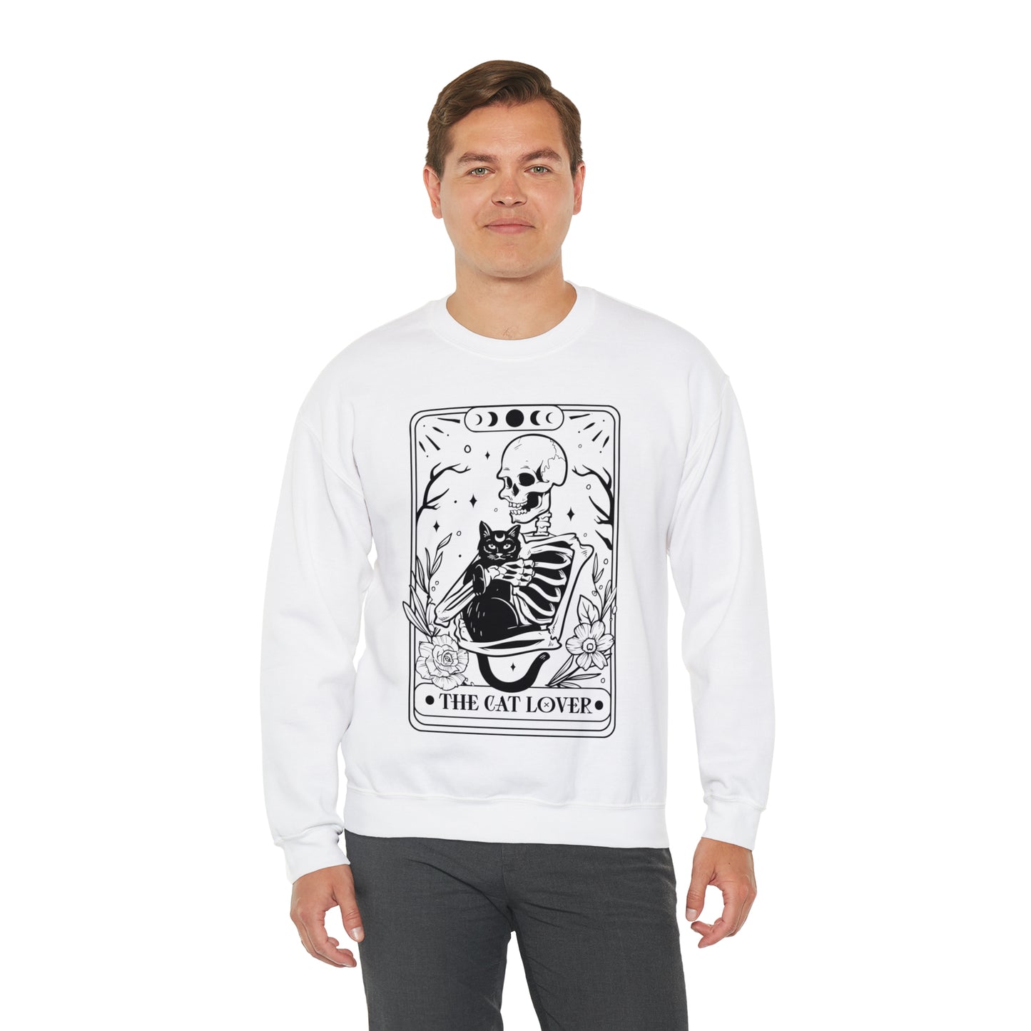 The Cat Lover Tarot Card Unisex Heavy Blend™ Crewneck Sweatshirt