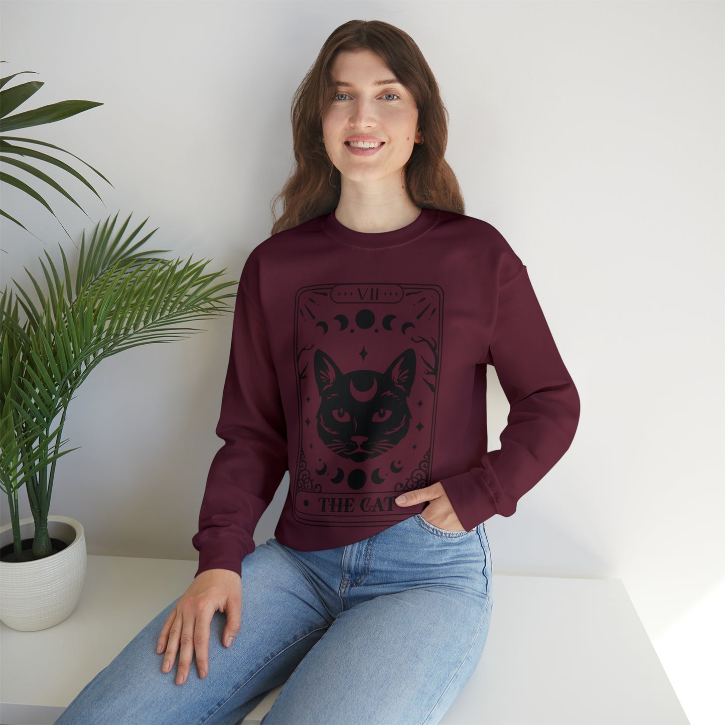 The Cat Tarot Card Unisex Heavy Blend™ Crewneck Sweatshirt