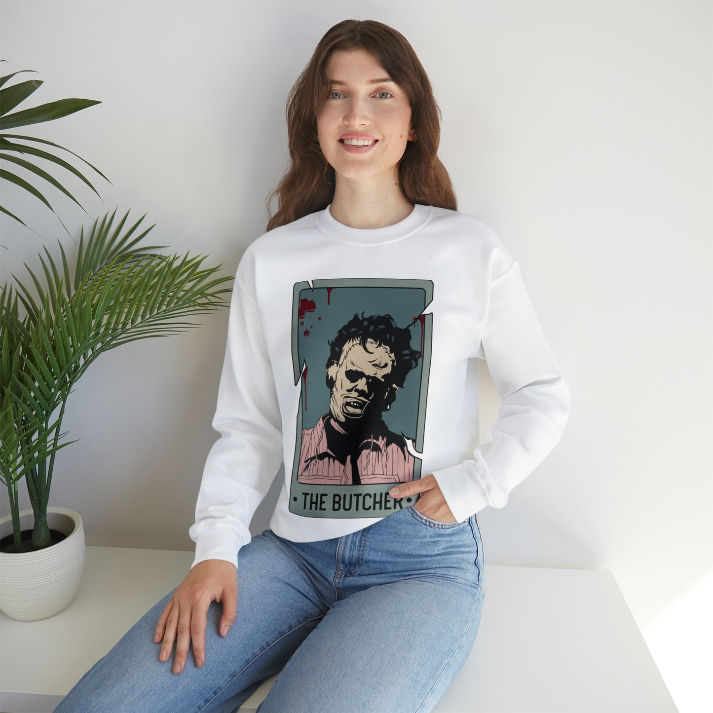 The Butcher Tarot Card Unisex Heavy Blend™ Crewneck Sweatshirt