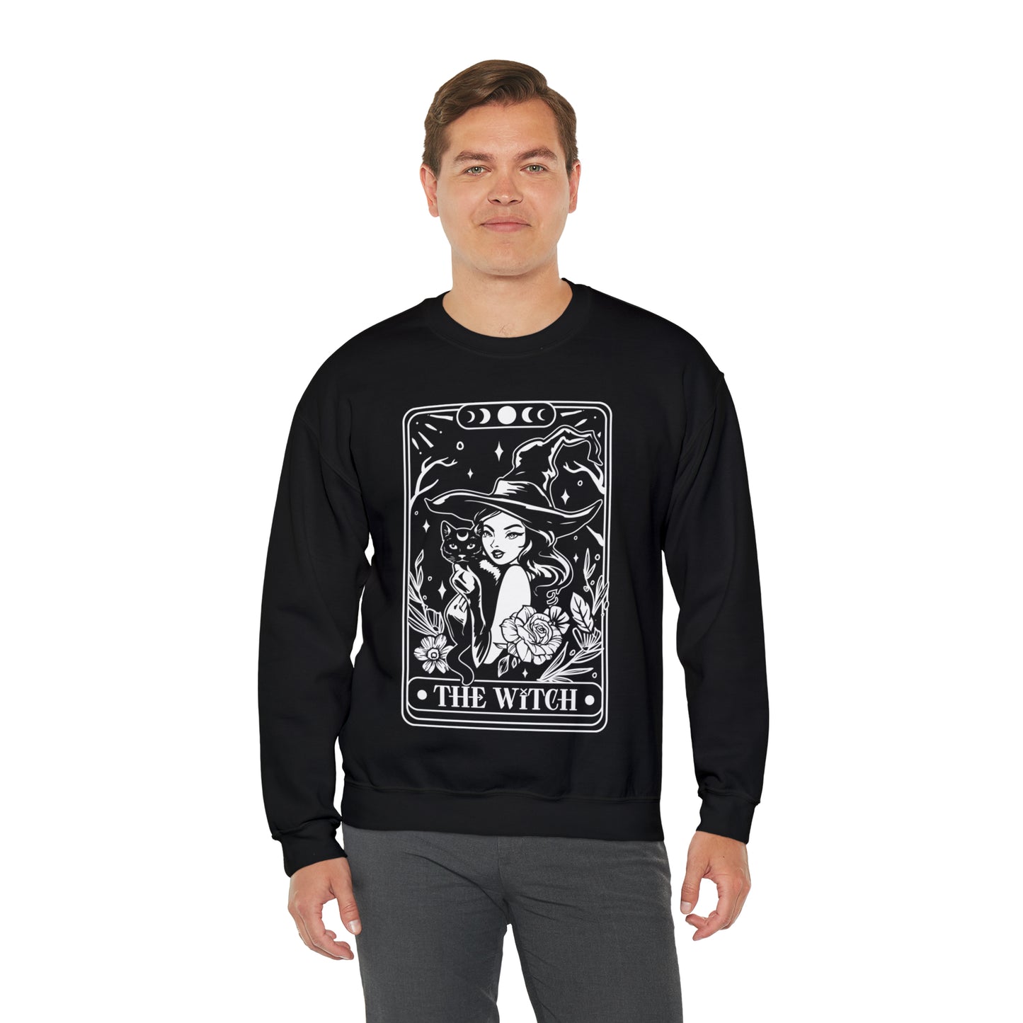 The Witch Tarot Card Unisex Heavy Blend™ Crewneck Sweatshirt
