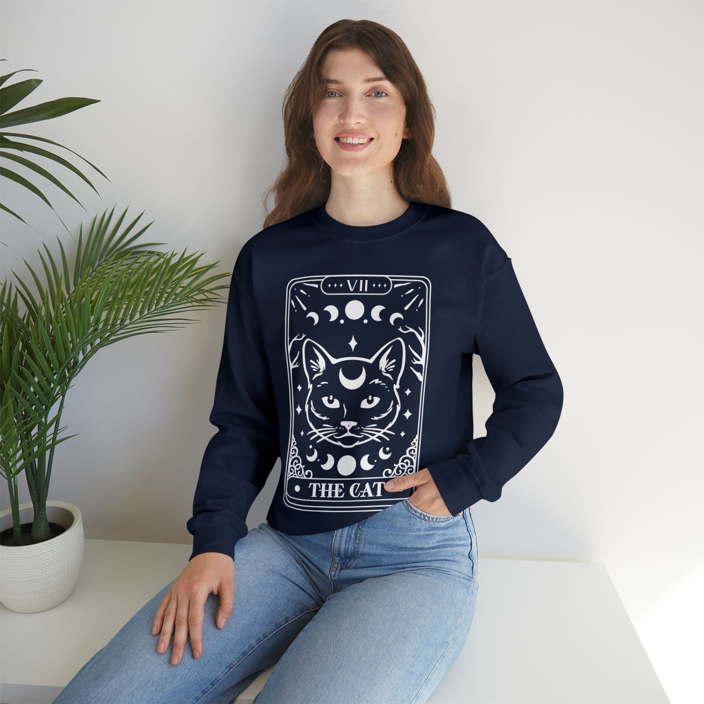 The Cat Tarot Card Unisex Heavy Blend™ Crewneck Sweatshirt
