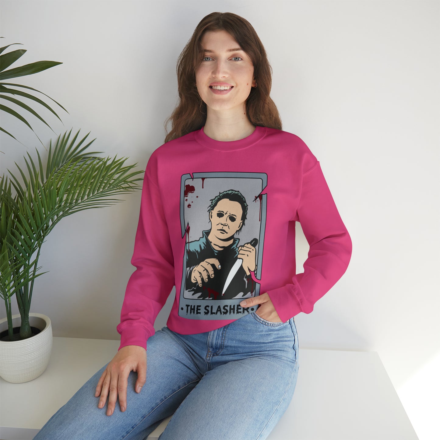 The Slasher Tarot Card Unisex Heavy Blend™ Crewneck Sweatshirt