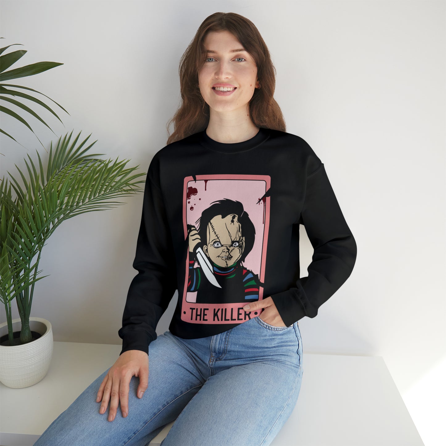 The Killer Tarot Card Unisex Heavy Blend™ Crewneck Sweatshirt