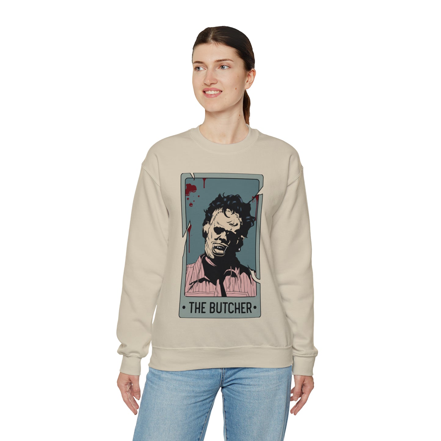 The Butcher Tarot Card Unisex Heavy Blend™ Crewneck Sweatshirt