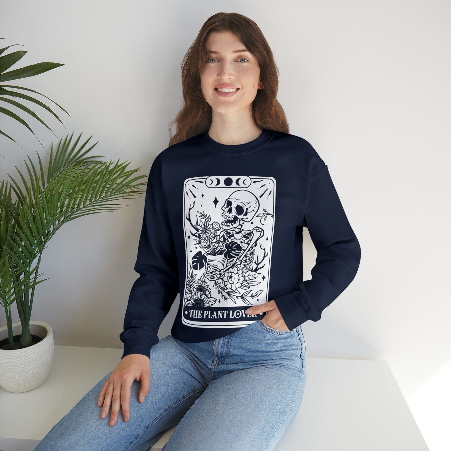 The Plant Lover Tarot Card Unisex Heavy Blend™ Crewneck Sweatshirt