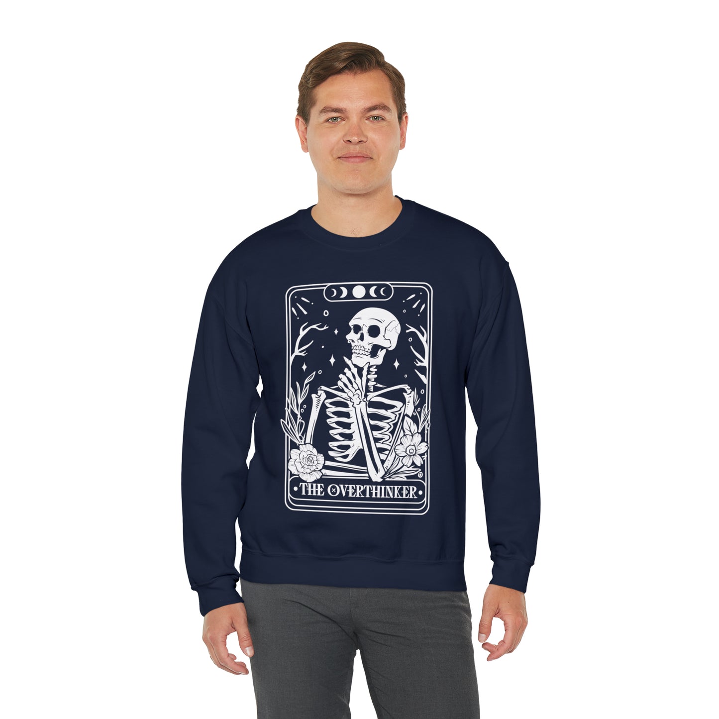 The Overthinker Tarot Card Unisex Heavy Blend™ Crewneck Sweatshirt