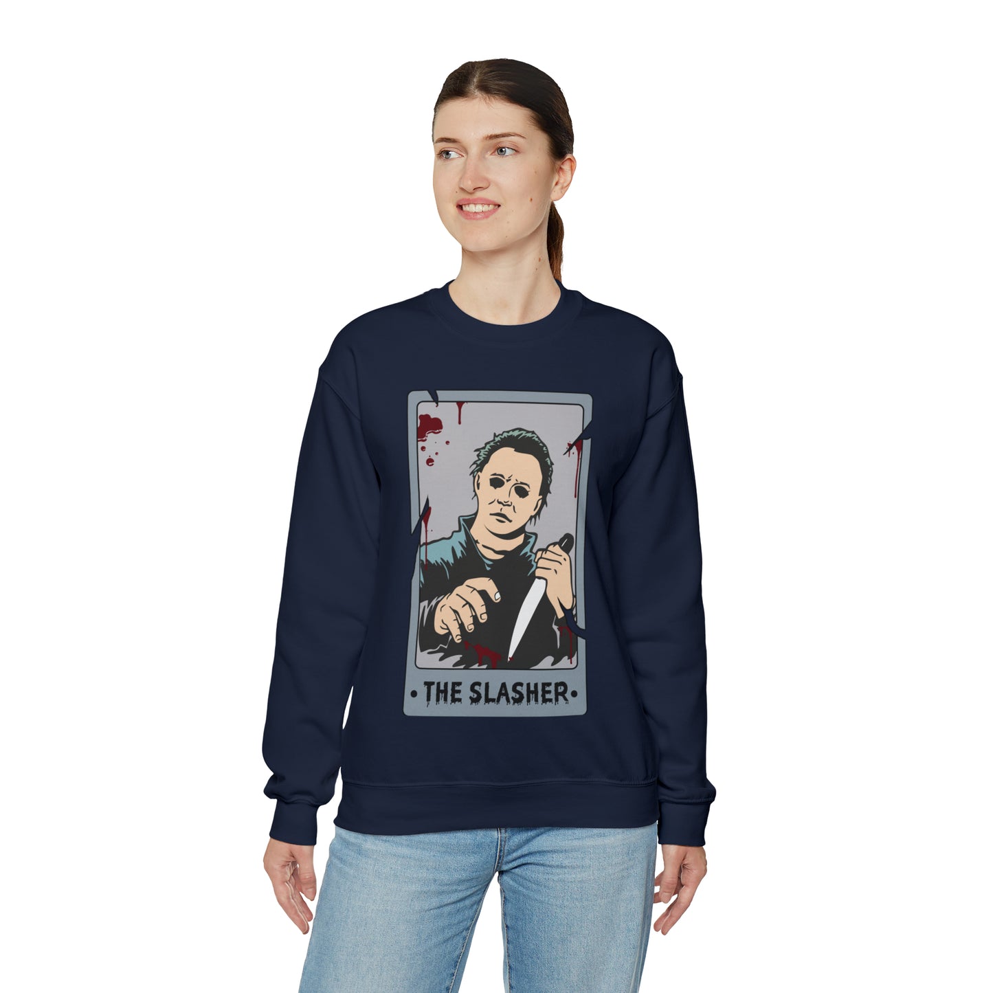 The Slasher Tarot Card Unisex Heavy Blend™ Crewneck Sweatshirt