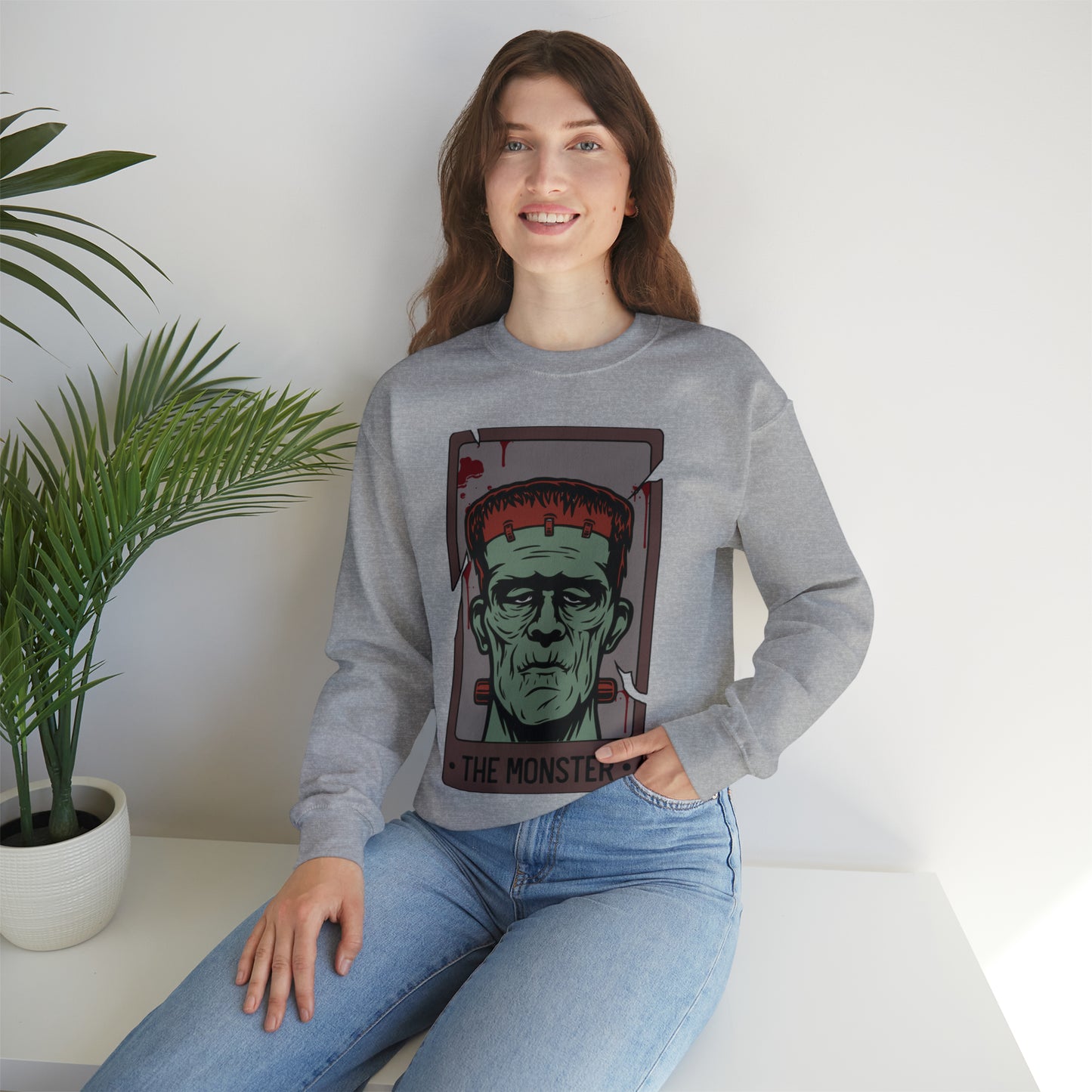 The Monster Tarot Card Unisex Heavy Blend™ Crewneck Sweatshirt