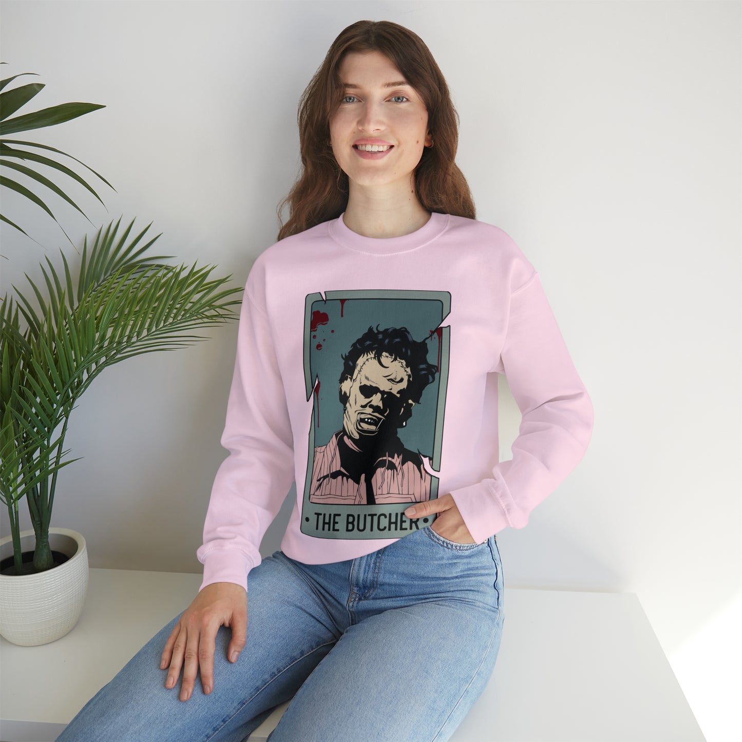 The Butcher Tarot Card Unisex Heavy Blend™ Crewneck Sweatshirt