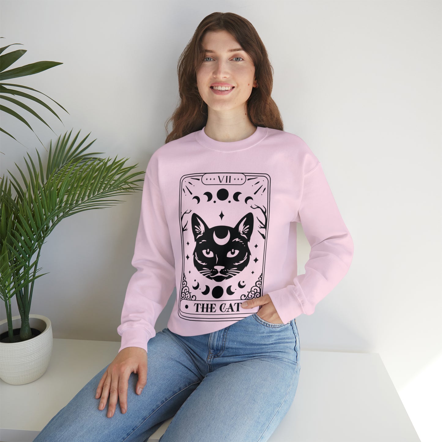 The Cat Tarot Card Unisex Heavy Blend™ Crewneck Sweatshirt